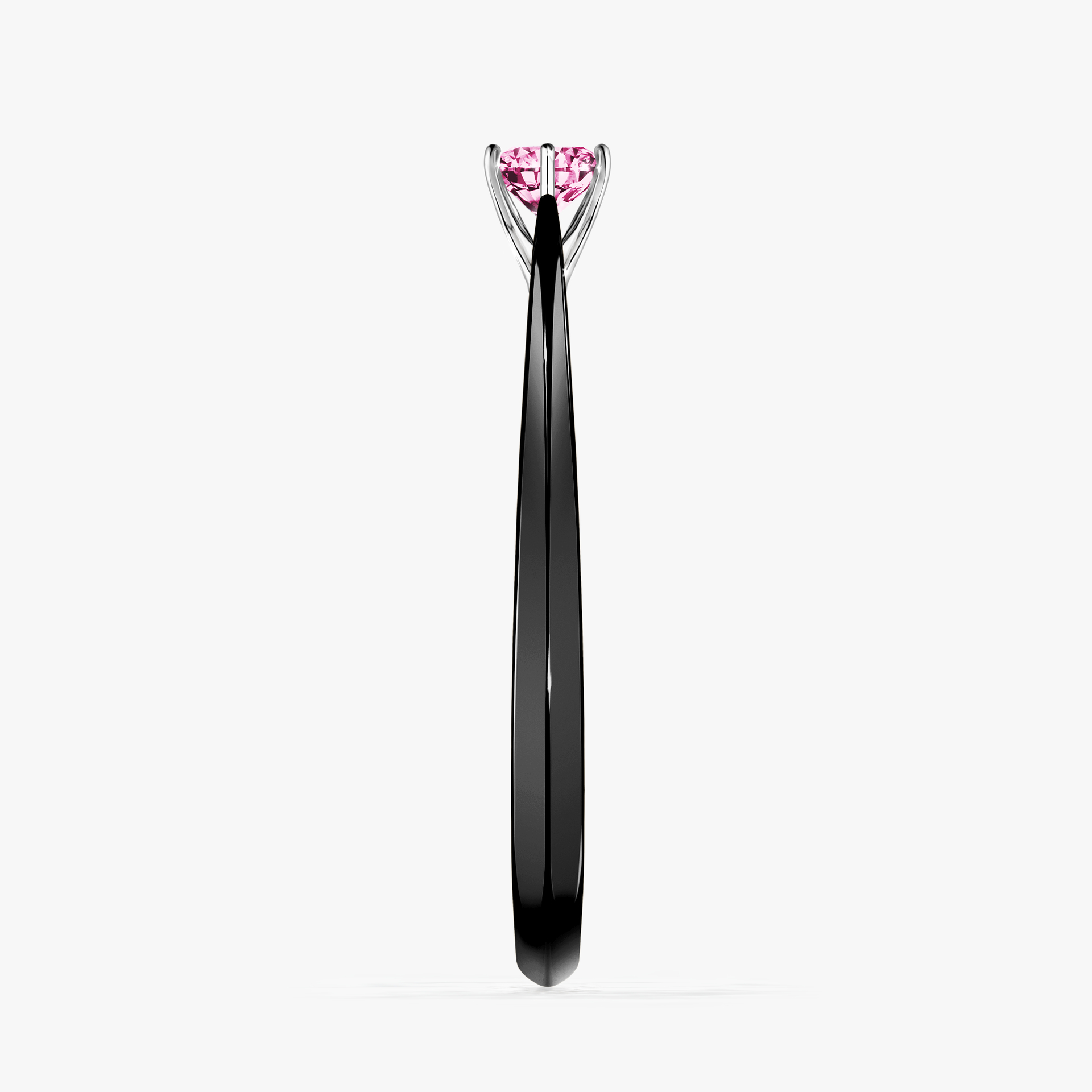 Pierścionek zaręczynowy My Love z czarnego złota z różowym diamentem 0,17ct