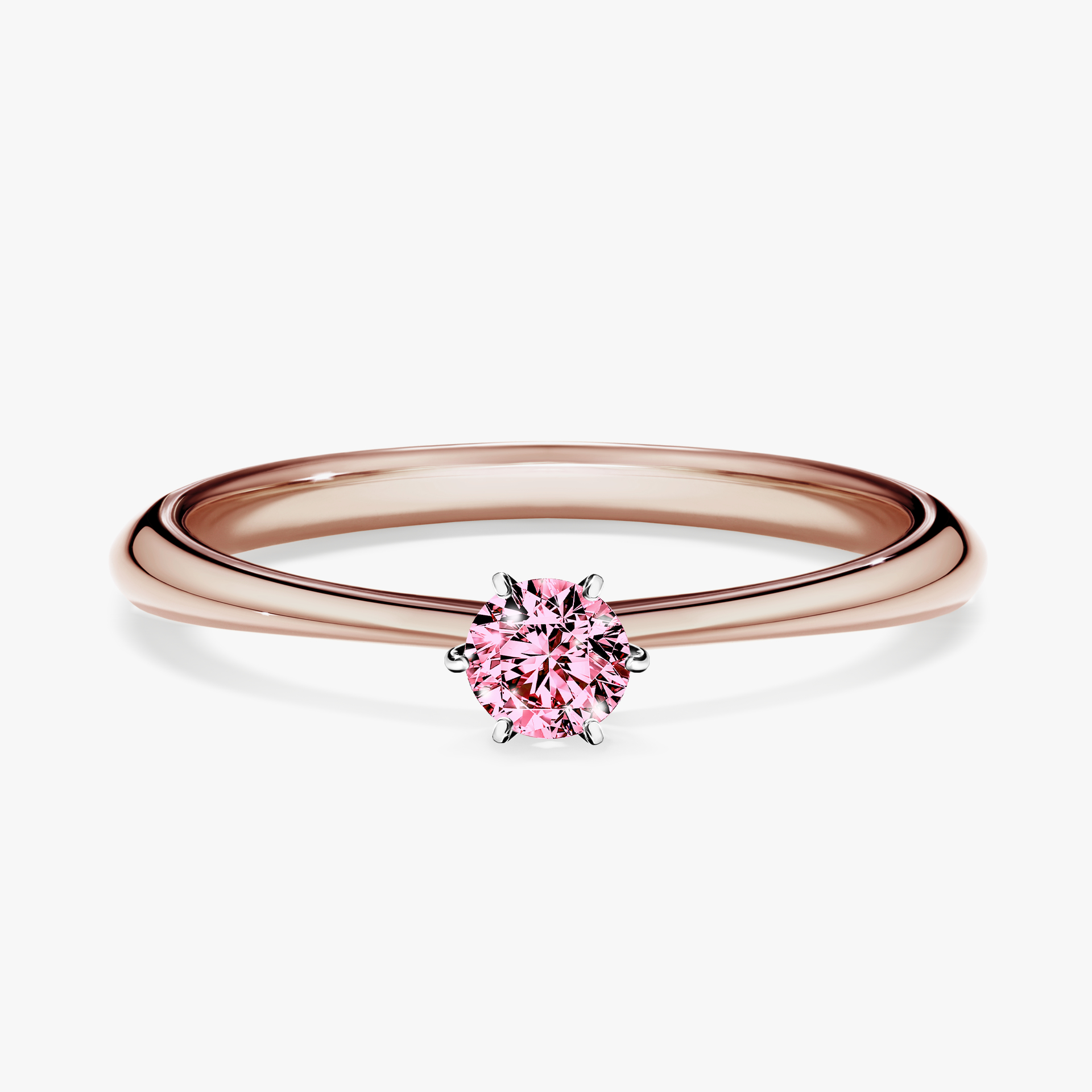 Pierścionek zaręczynowy My Love z różowego złota z różowym diamentem 0,17ct