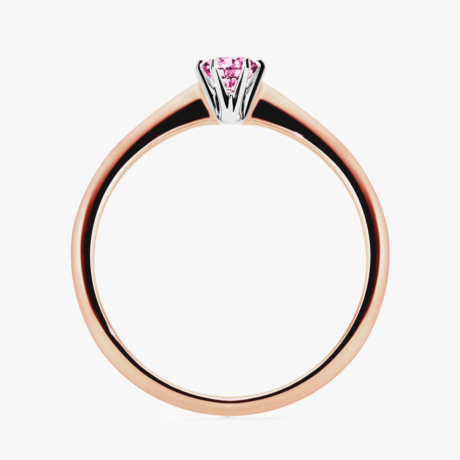 Pierścionek zaręczynowy My Love z różowego złota z różowym diamentem 0,17ct