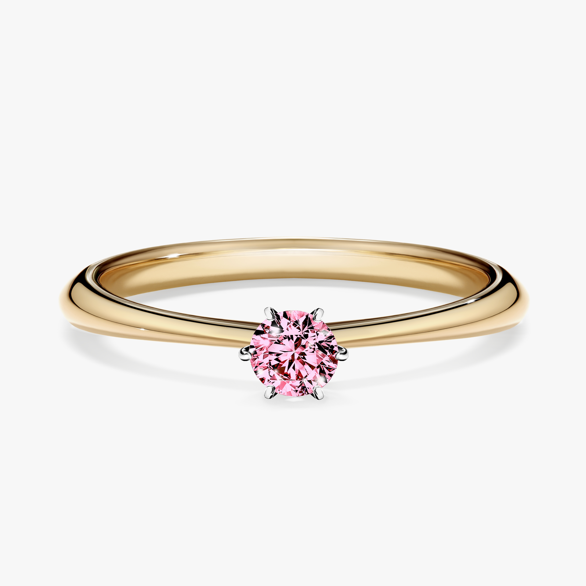 Pierścionek zaręczynowy My Love z żółtego złota z różowym diamentem 0,17ct