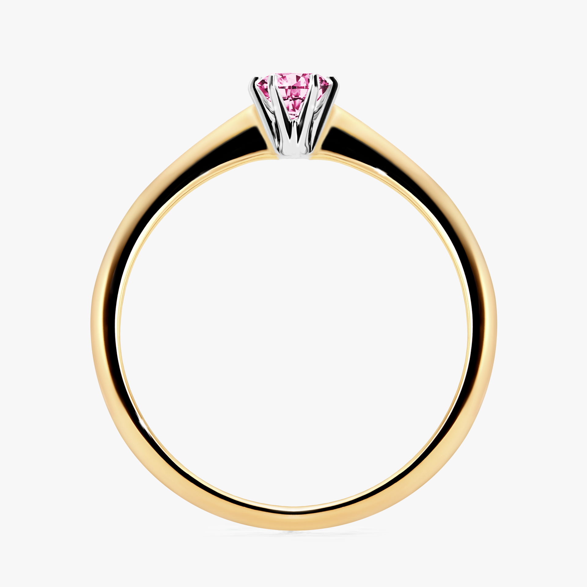 Pierścionek zaręczynowy My Love z żółtego złota z różowym diamentem 0,17ct