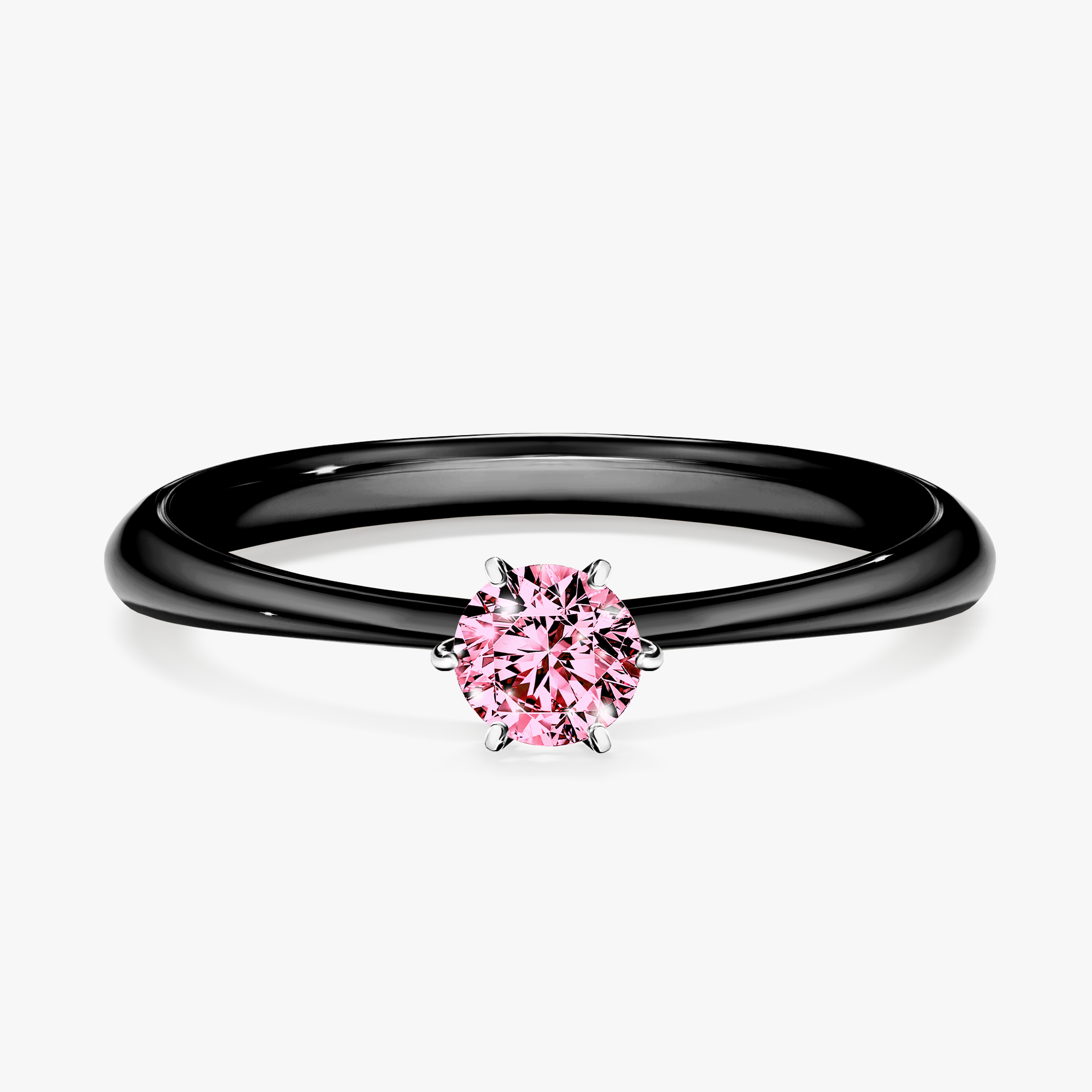 Pierścionek zaręczynowy My Love z czarnego złota z różowym diamentem 0,25ct