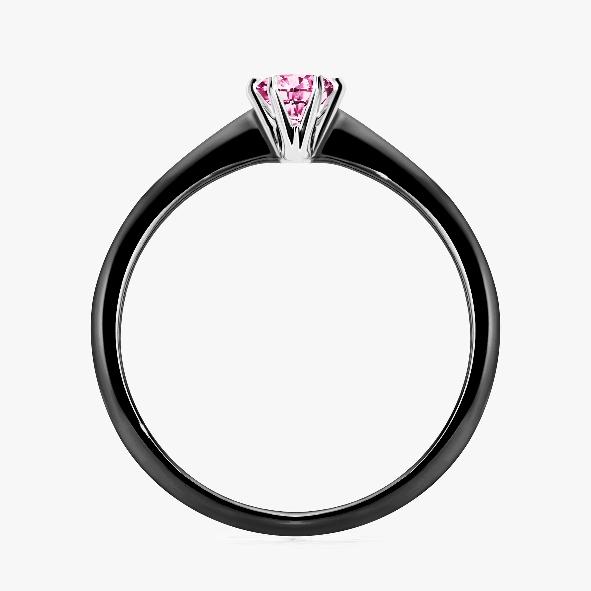 Pierścionek zaręczynowy My Love z czarnego złota z różowym diamentem 0,25ct
