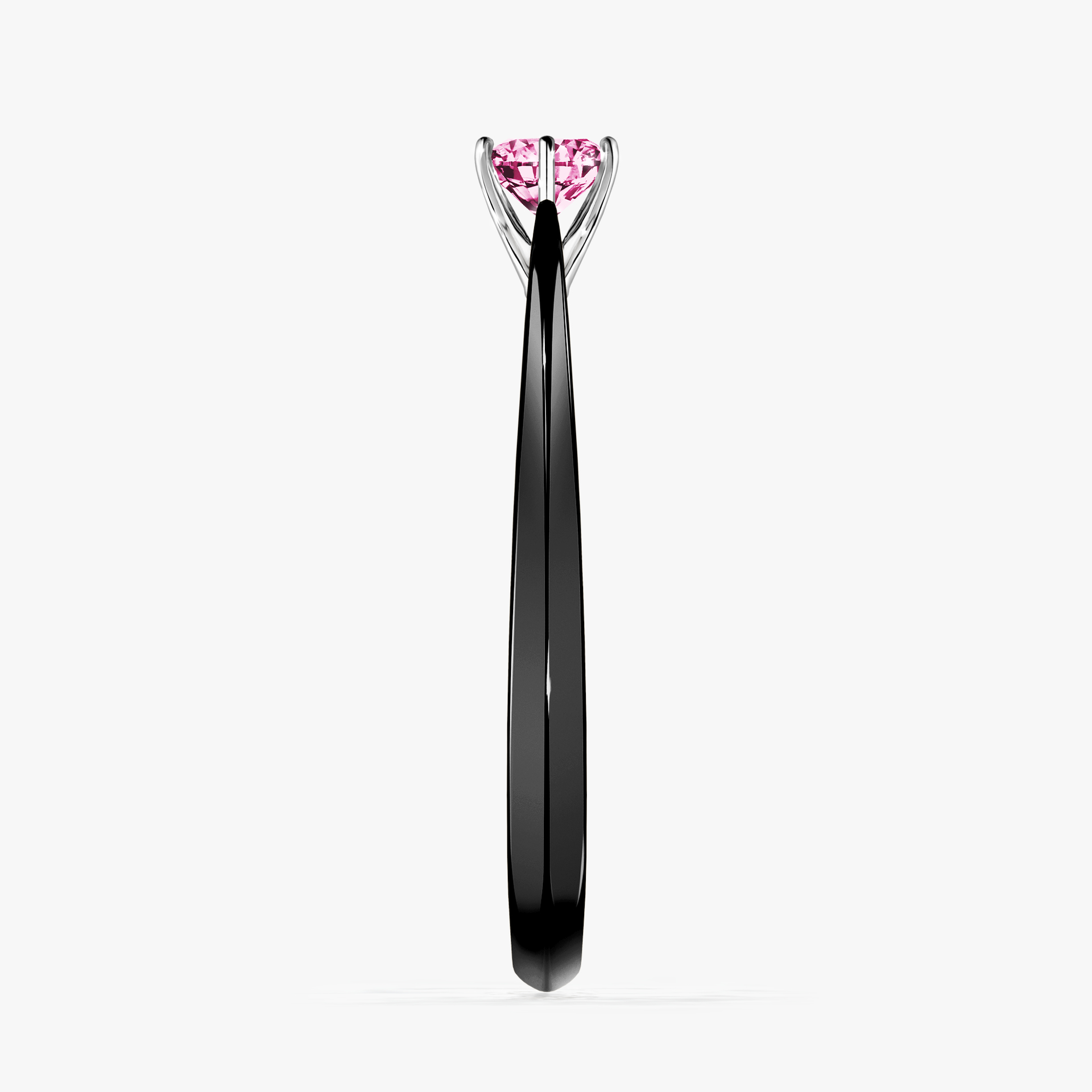 Pierścionek zaręczynowy My Love z czarnego złota z różowym diamentem 0,25ct