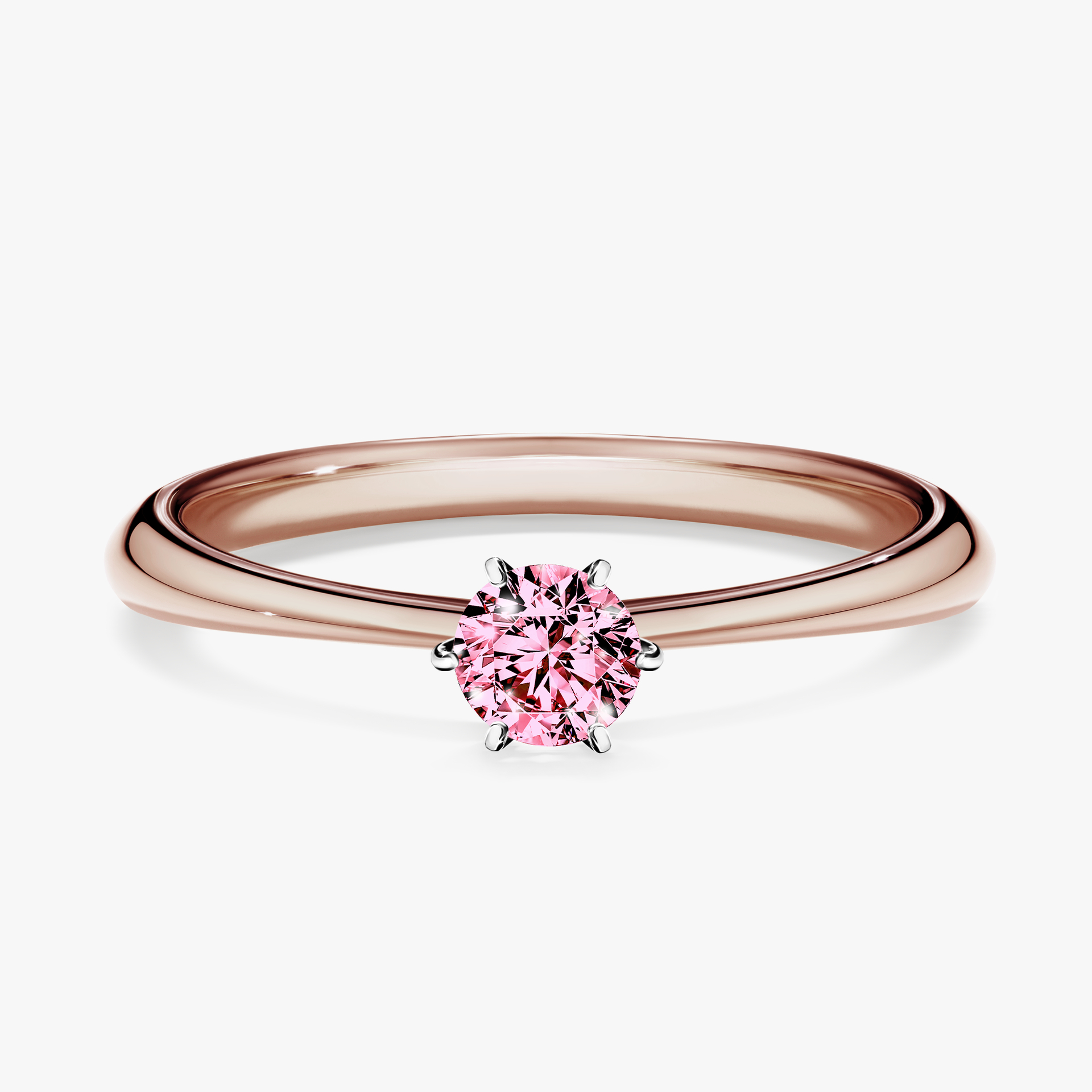 Pierścionek zaręczynowy My Love z różowego złota z różowym diamentem 0,25ct
