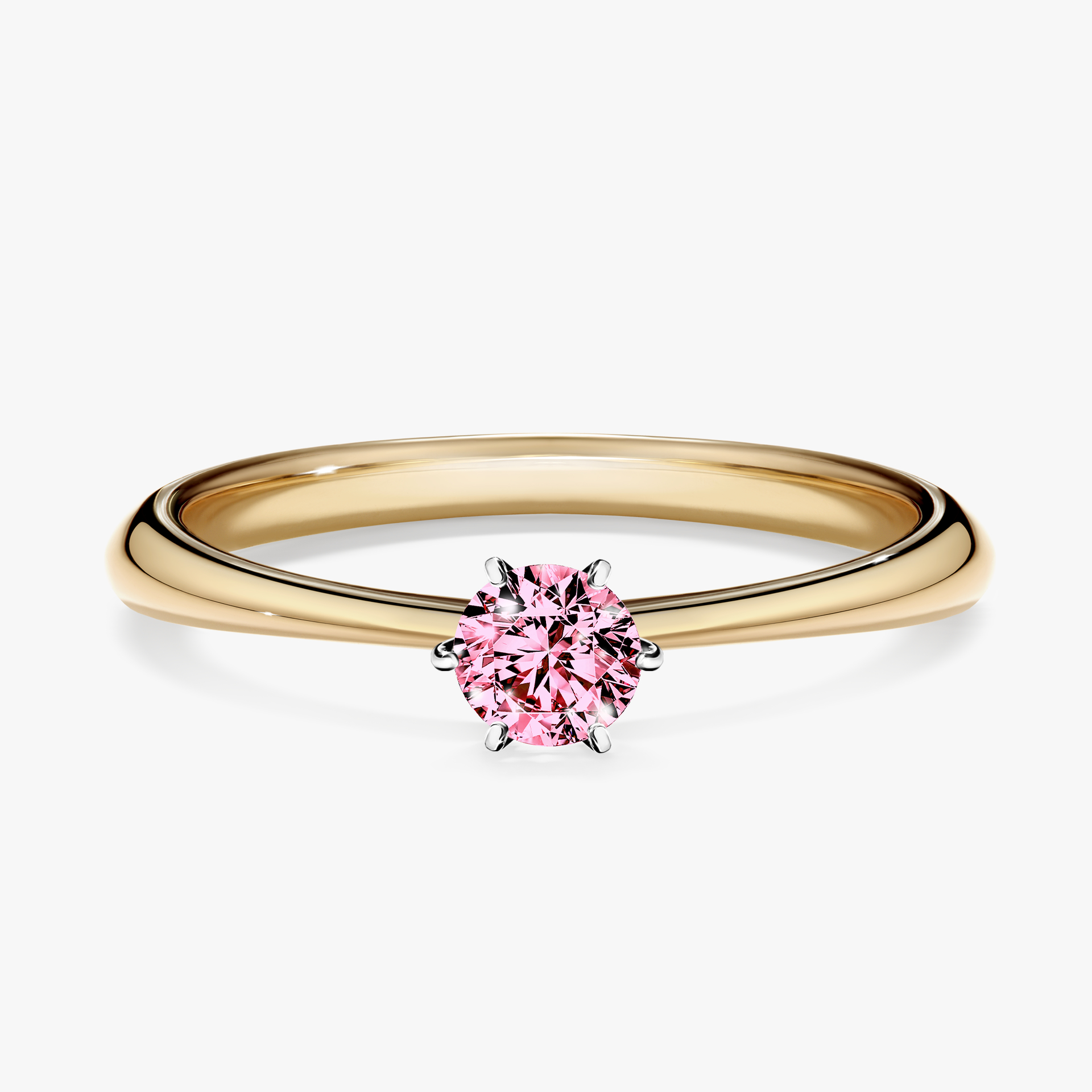 Pierścionek zaręczynowy My Love z żółtego złota z różowym diamentem 0,25ct