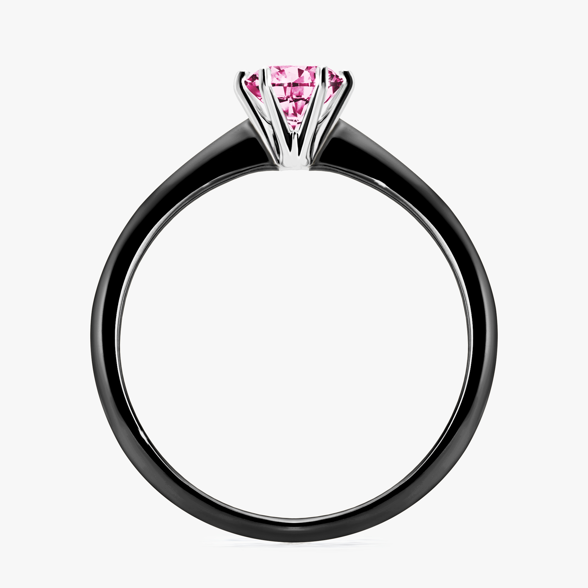 Pierścionek zaręczynowy My Love z czarnego złota z różowym diamentem 0,50ct