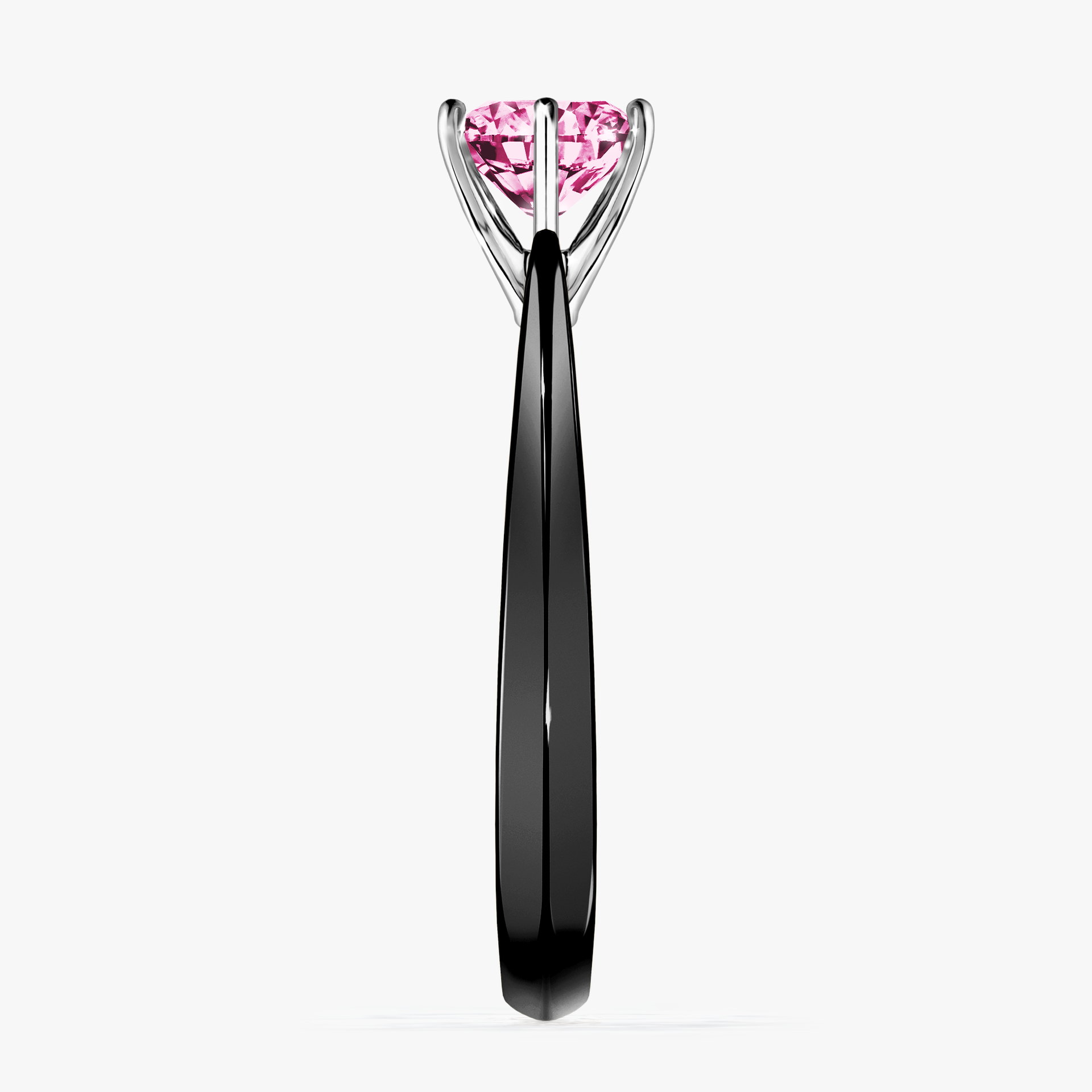 Pierścionek zaręczynowy My Love z czarnego złota z różowym diamentem 0,80ct