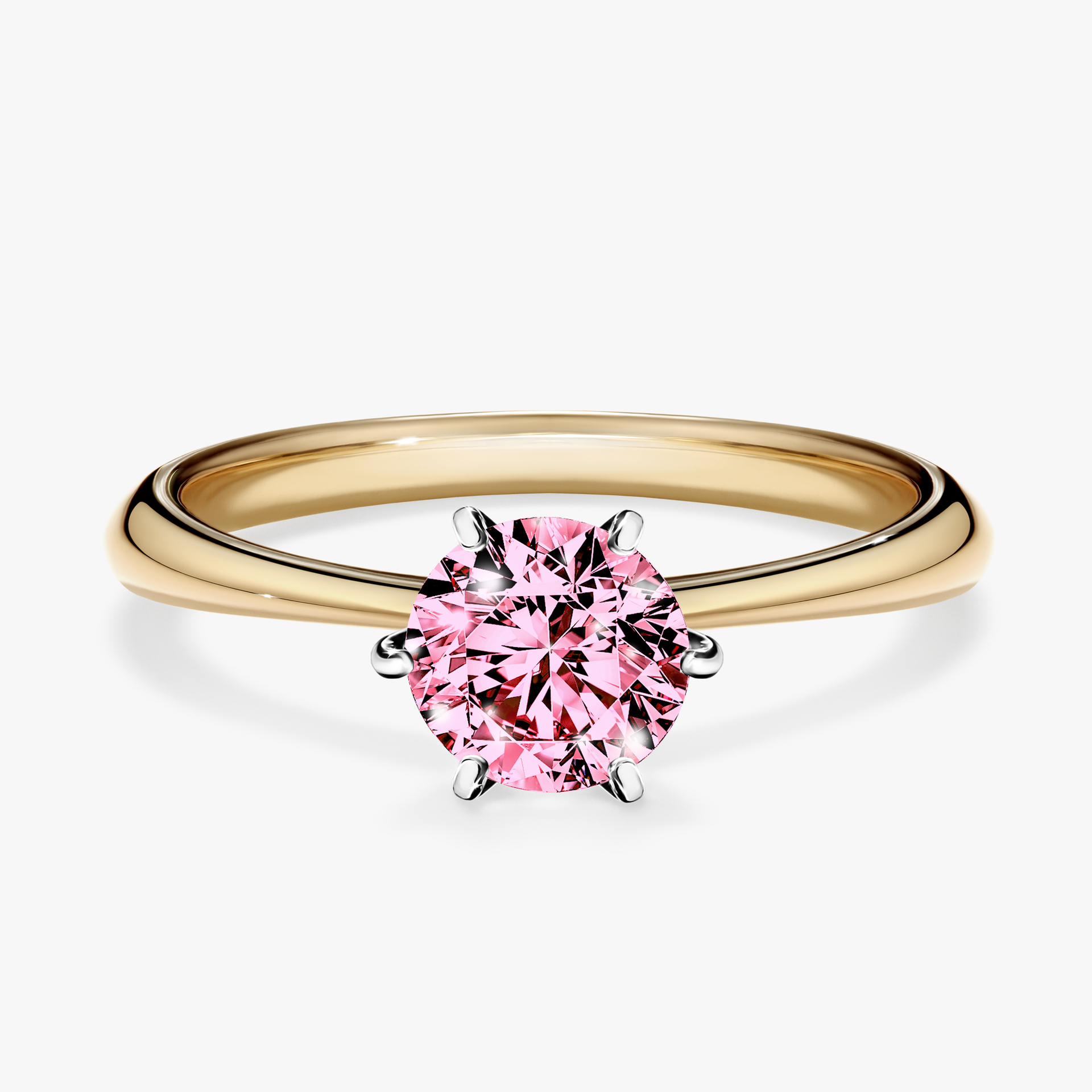 Pierścionek zaręczynowy My Love z żółtego złota z różowym diamentem 0,80ct