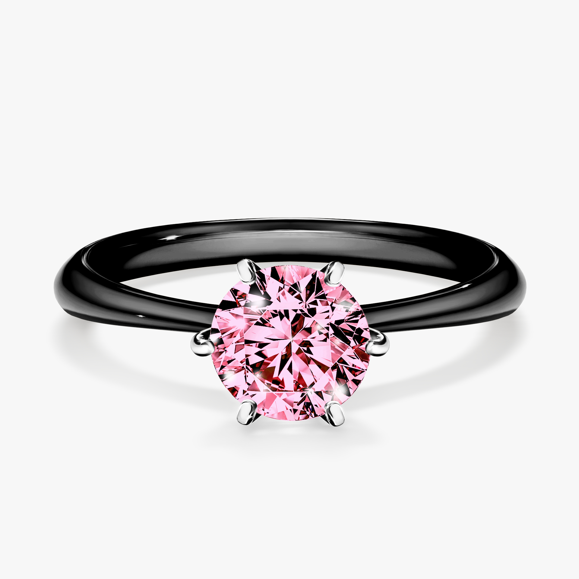 Pierścionek zaręczynowy My Love z czarnego złota z różowym diamentem 1,00ct