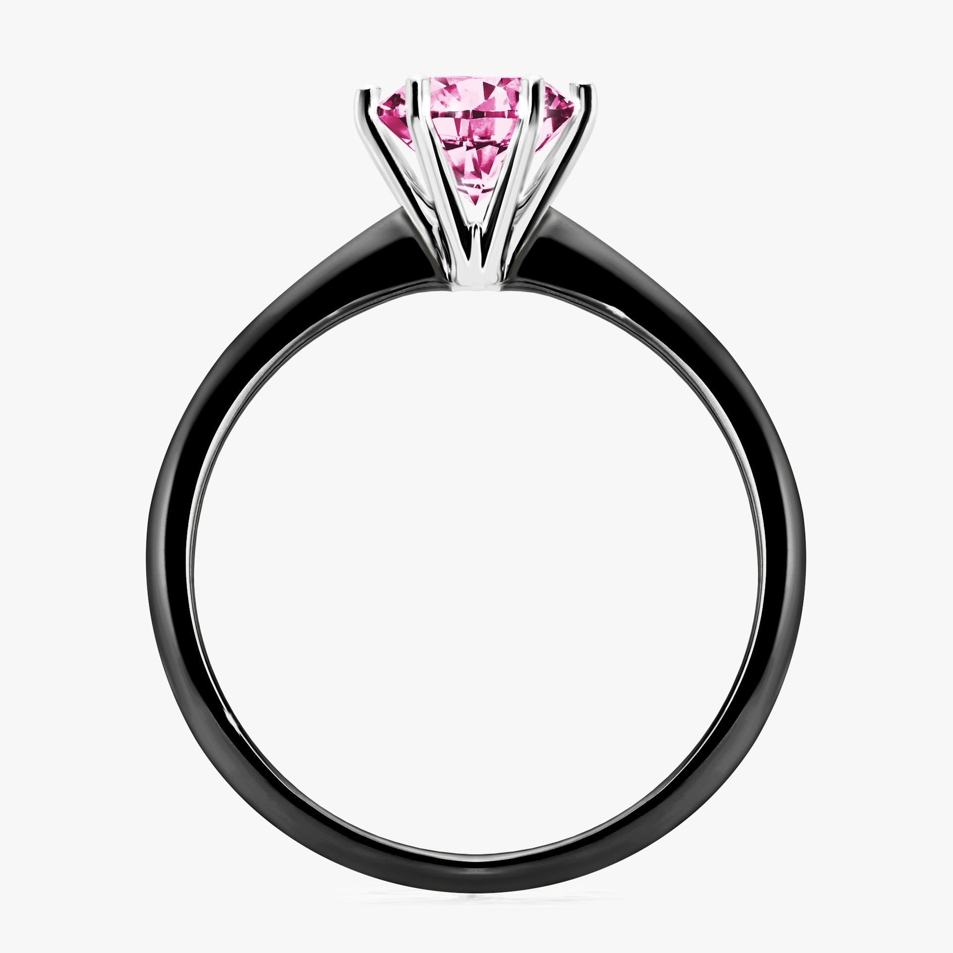 Pierścionek zaręczynowy My Love z czarnego złota z różowym diamentem 1,00ct