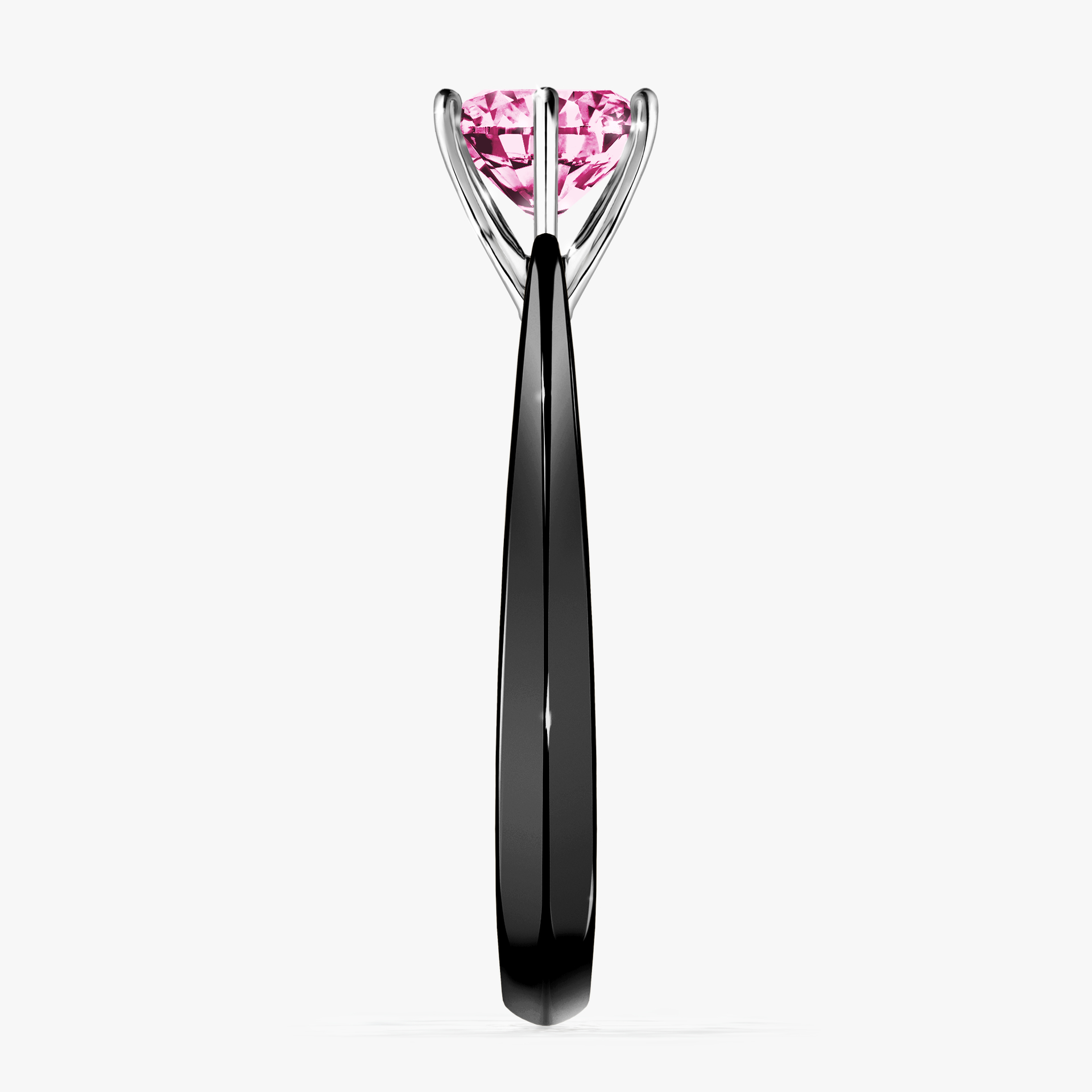 Pierścionek zaręczynowy My Love z czarnego złota z różowym diamentem 1,00ct
