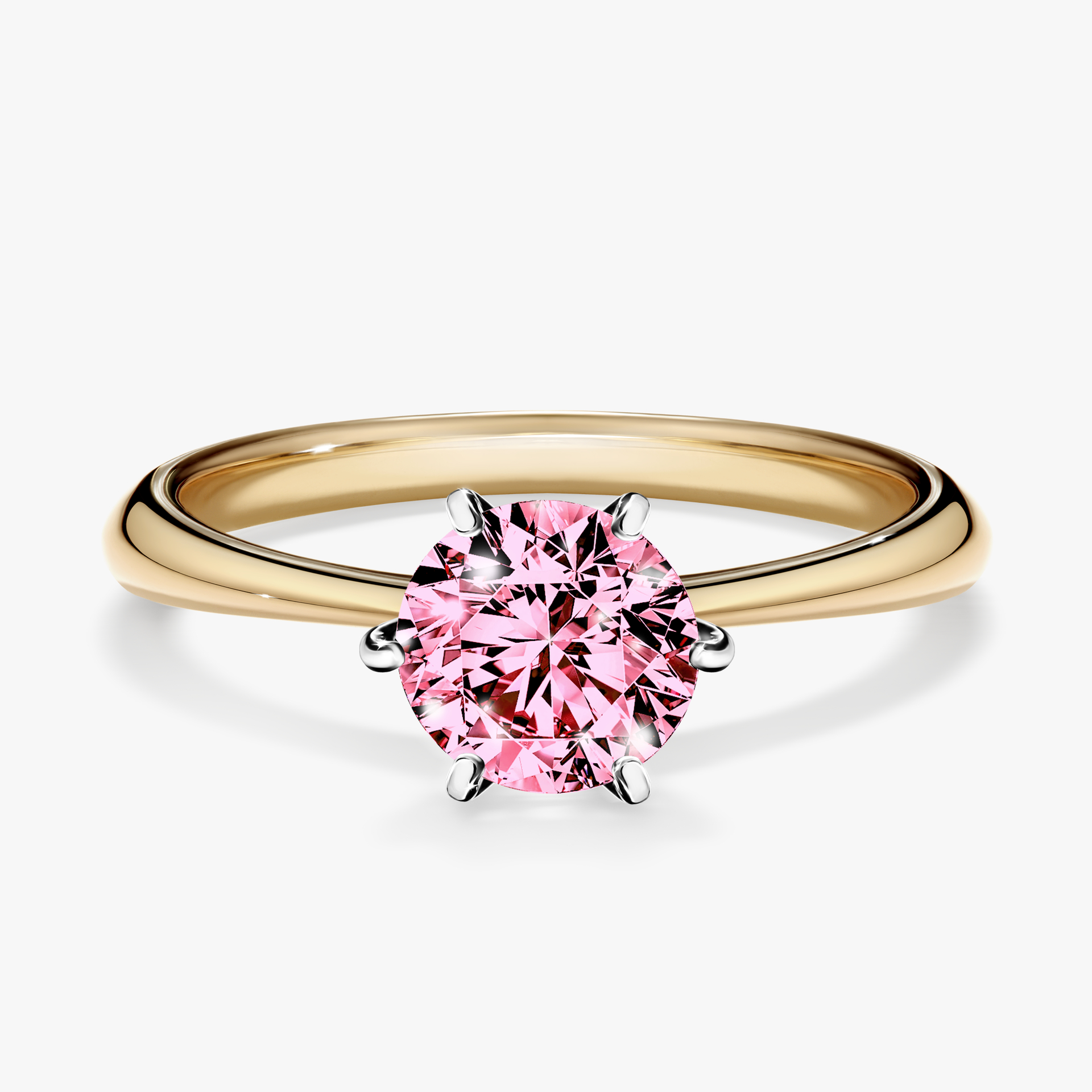Pierścionek zaręczynowy My Love z żółtego złota z różowym diamentem 1,00ct