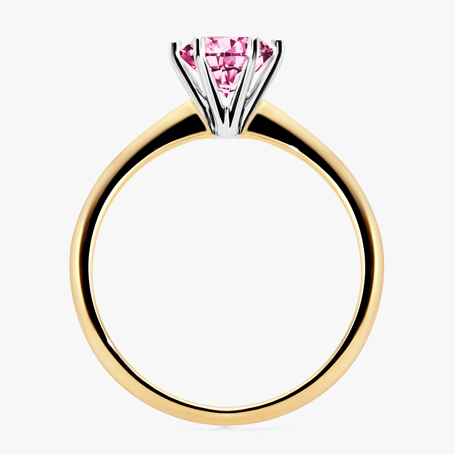 Pierścionek zaręczynowy My Love z żółtego złota z różowym diamentem 1,00ct