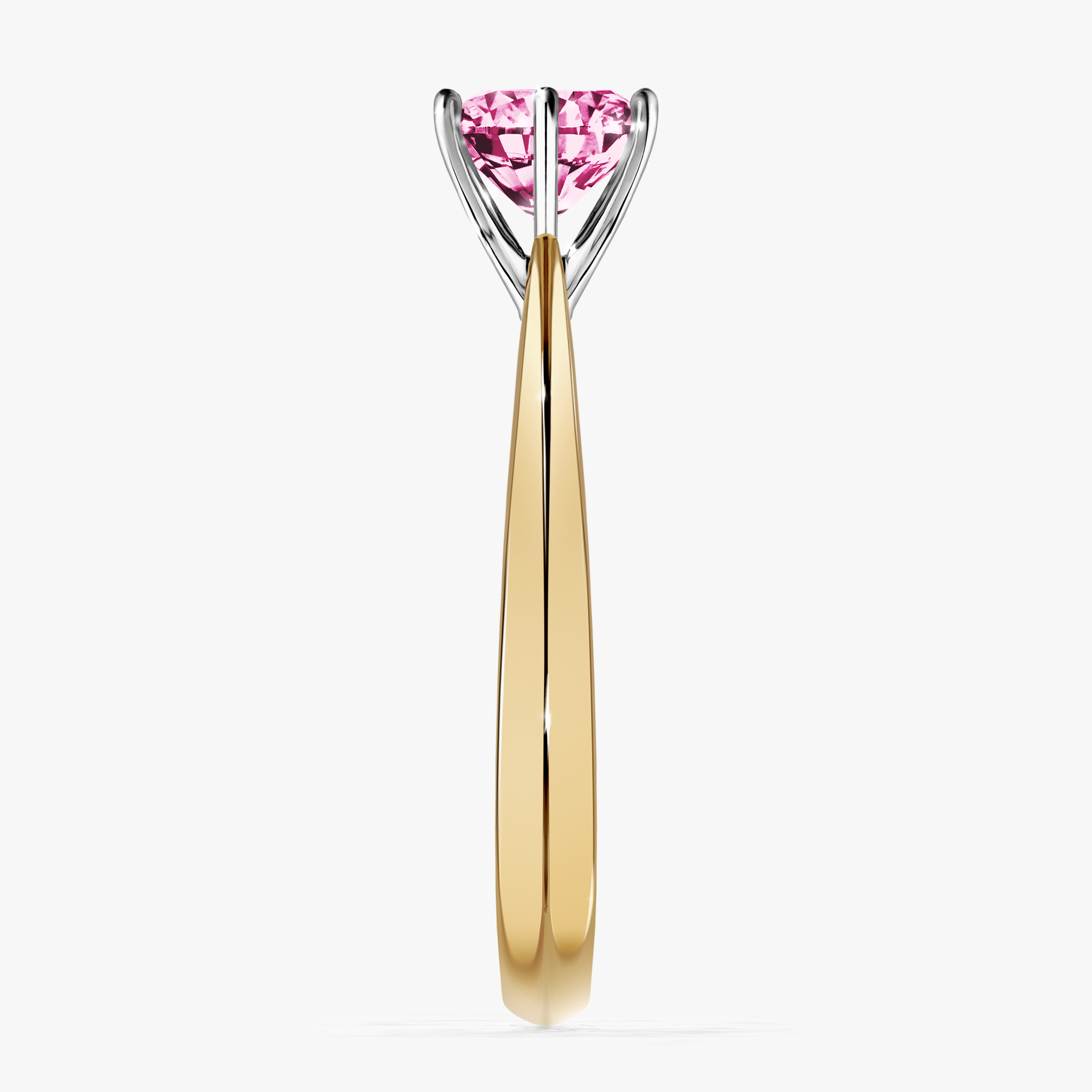 Pierścionek zaręczynowy My Love z żółtego złota z różowym diamentem 1,00ct