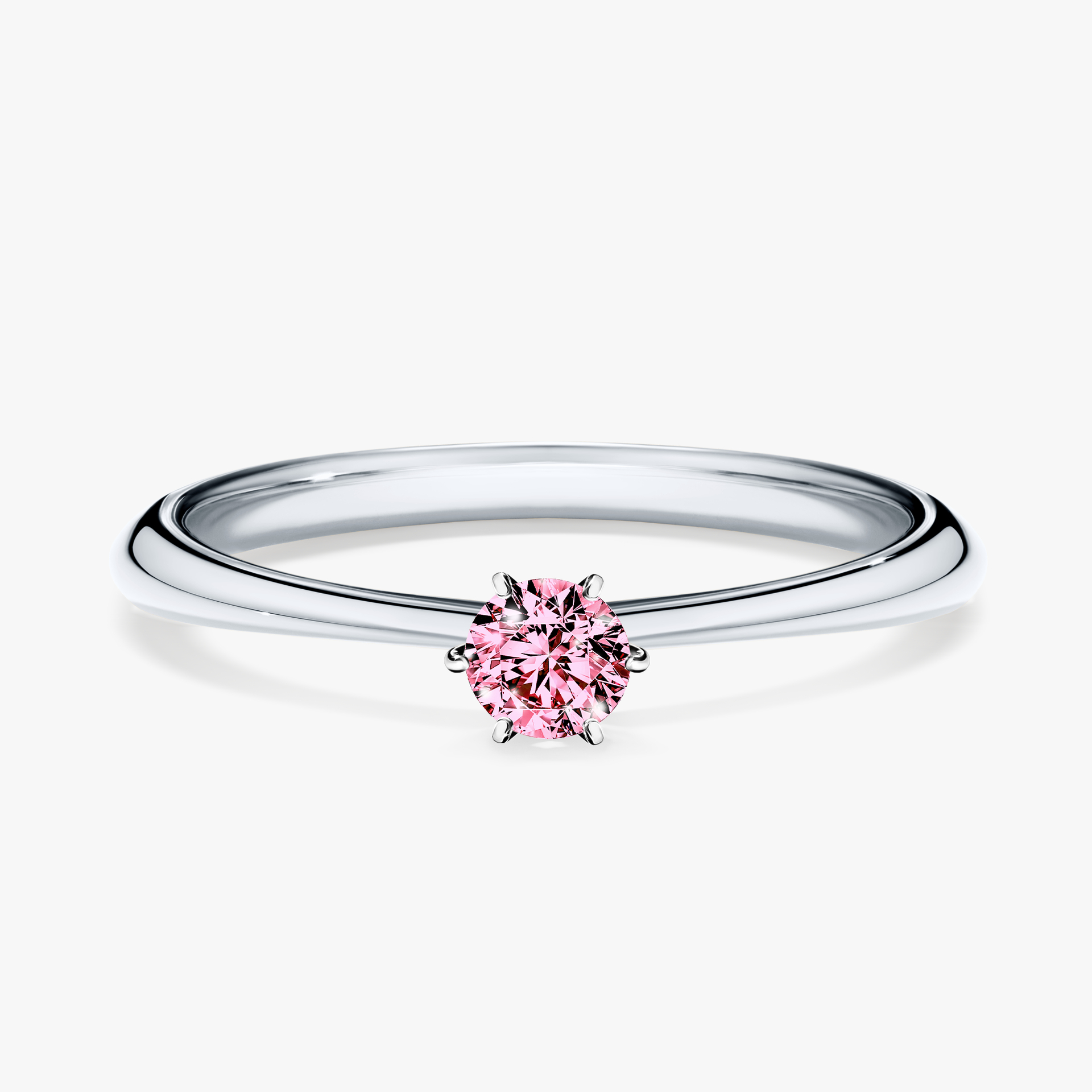 Pierścionek zaręczynowy My Love z białego złota z różowym diamentem 0,17ct