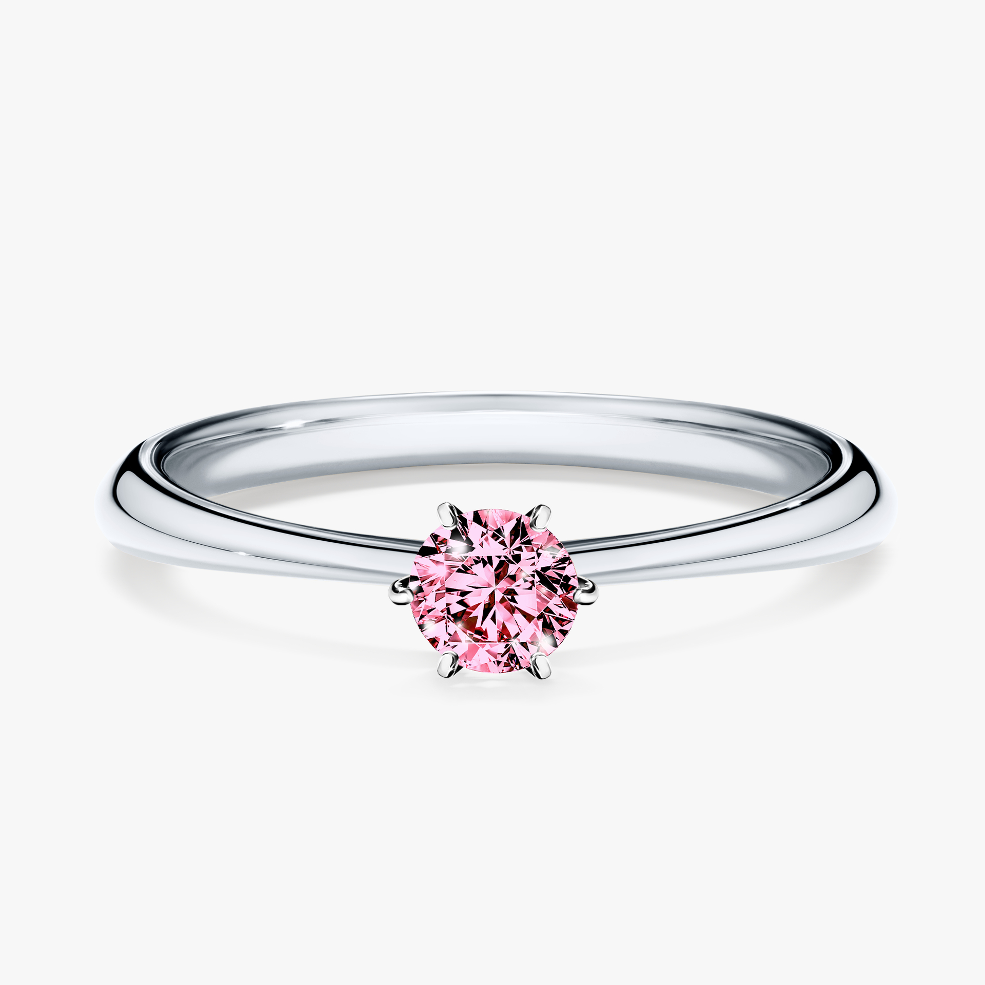 Pierścionek zaręczynowy My Love z białego złota z różowym diamentem 0,25ct
