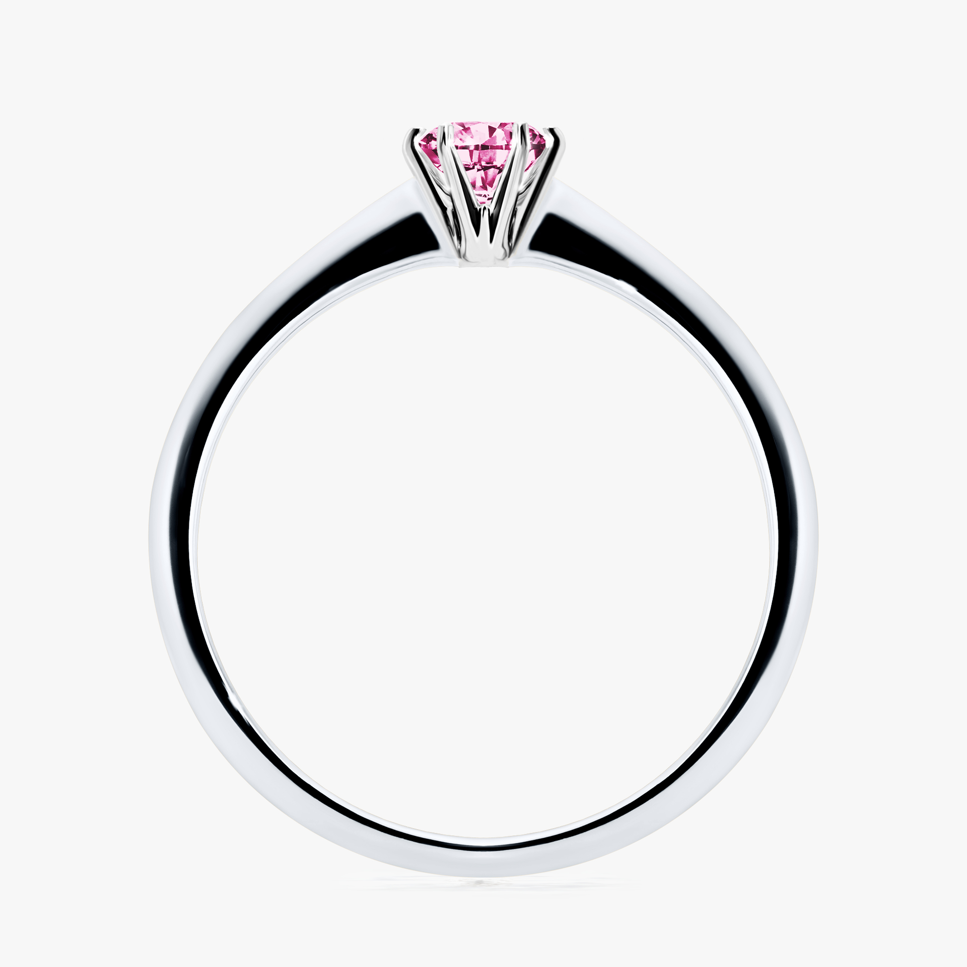 Pierścionek zaręczynowy My Love z białego złota z różowym diamentem 0,25ct