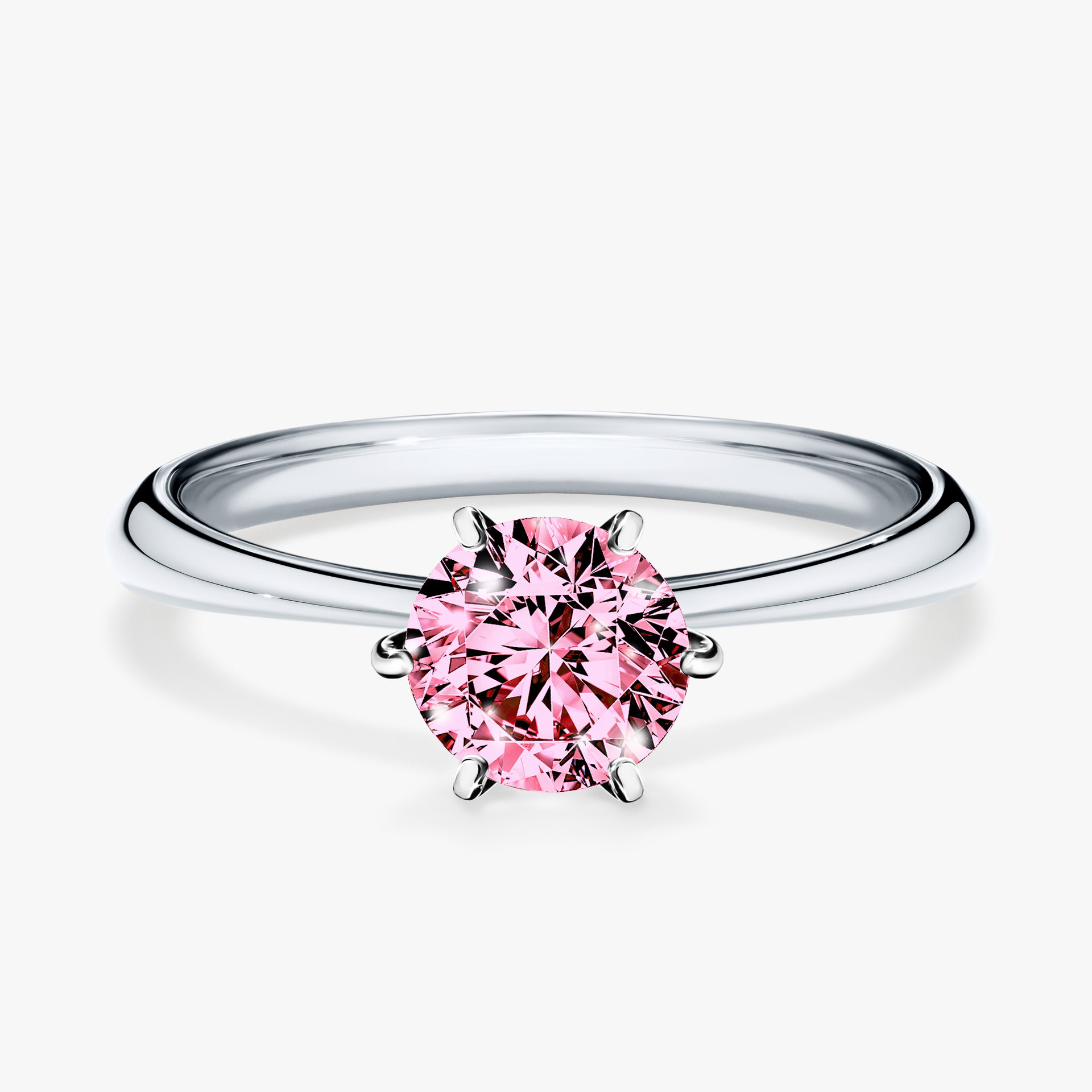 Pierścionek zaręczynowy My Love z białego złota z różowym diamentem 0,80ct