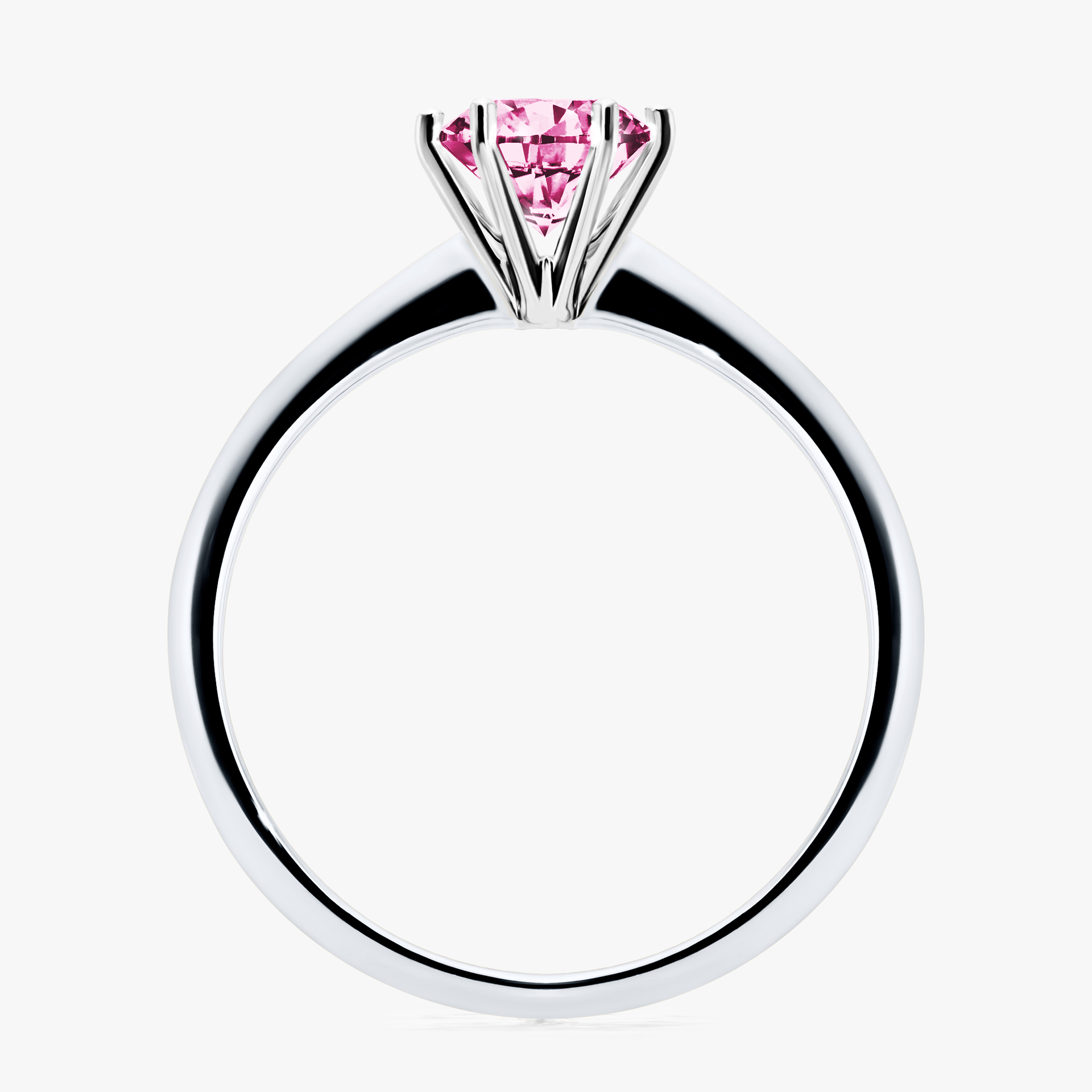 Pierścionek zaręczynowy My Love z białego złota z różowym diamentem 0,80ct