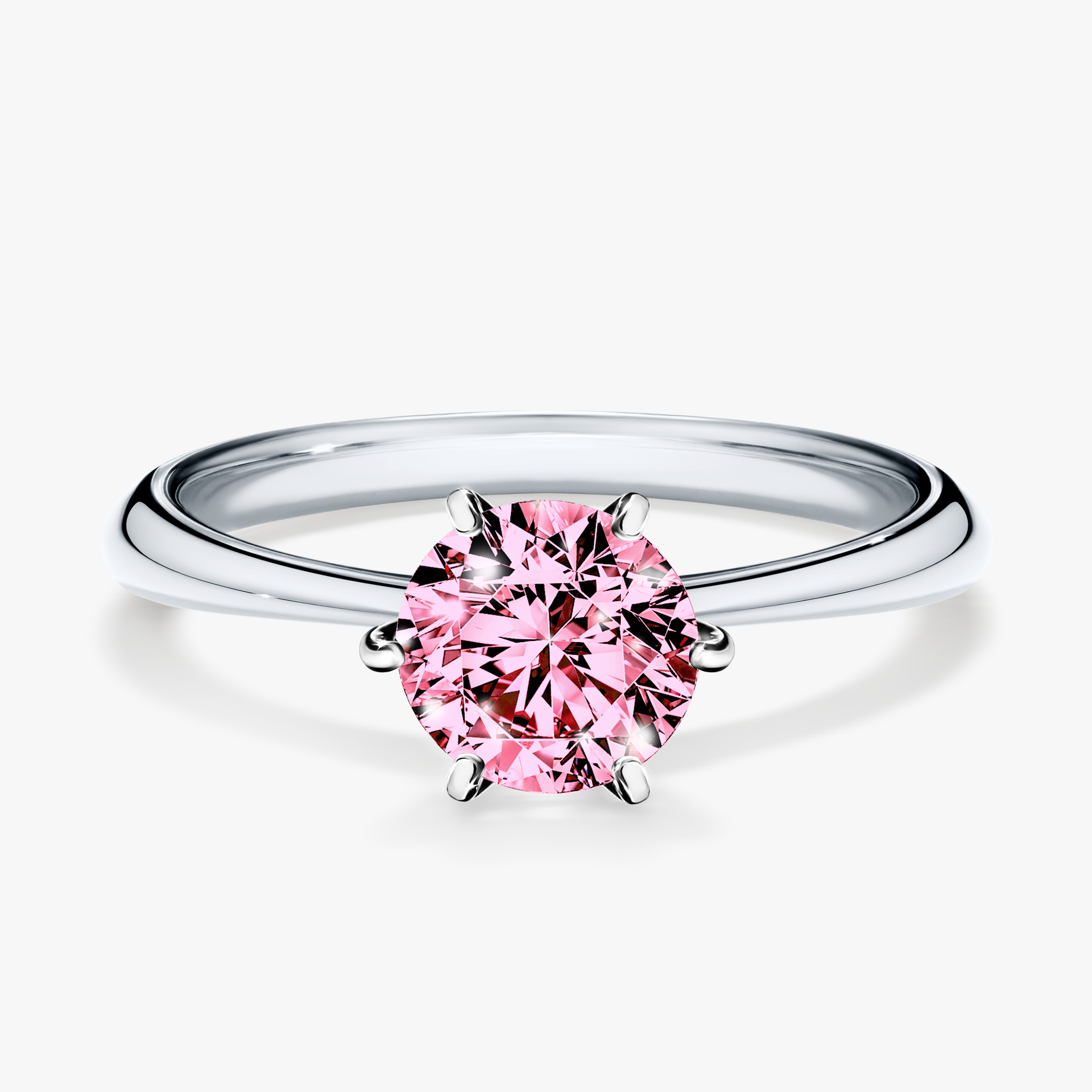 Pierścionek zaręczynowy My Love z białego złota z różowym diamentem 1,00ct
