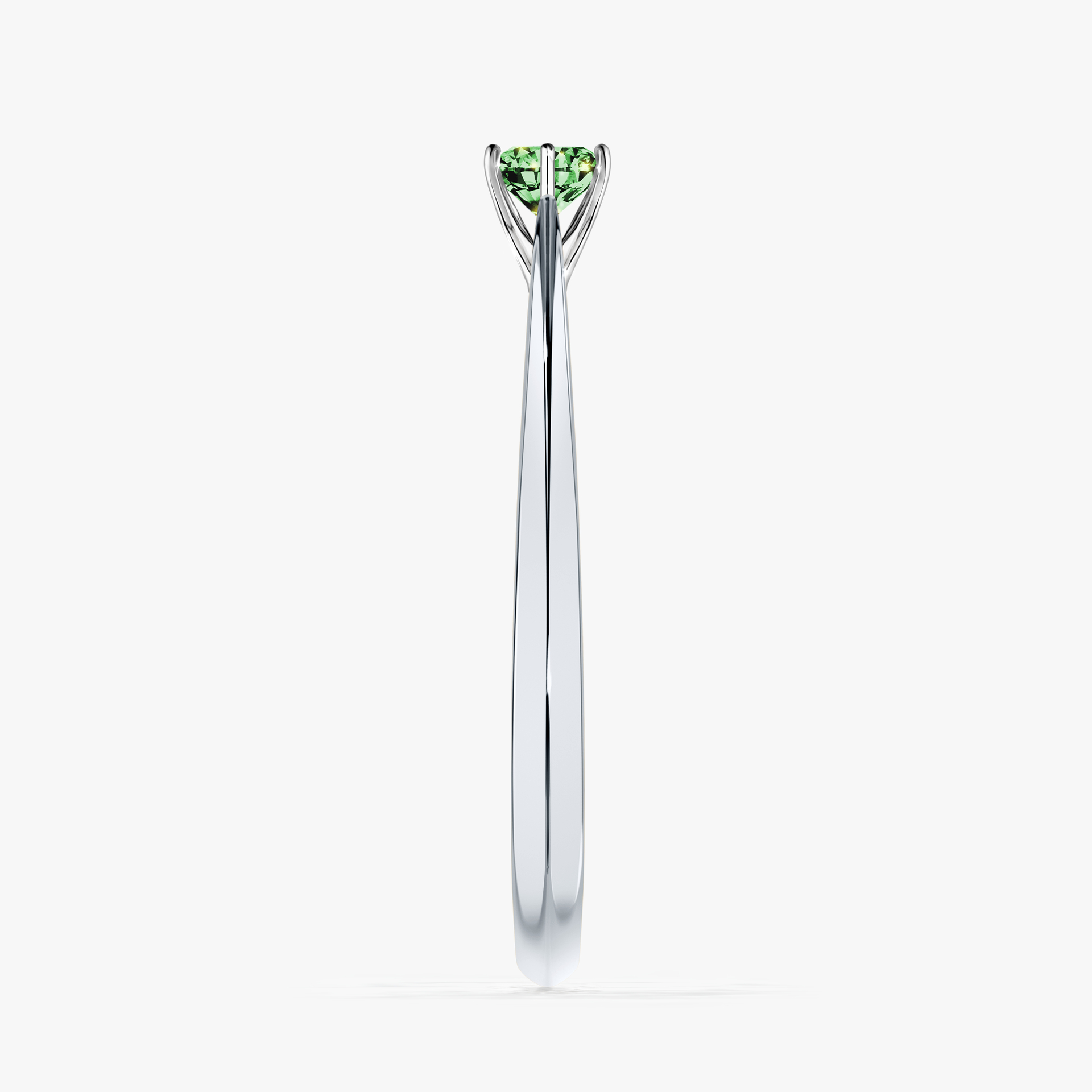Pierścionek zaręczynowy My Love z białego złota z ciemnym zielonym diamentem 0,17ct