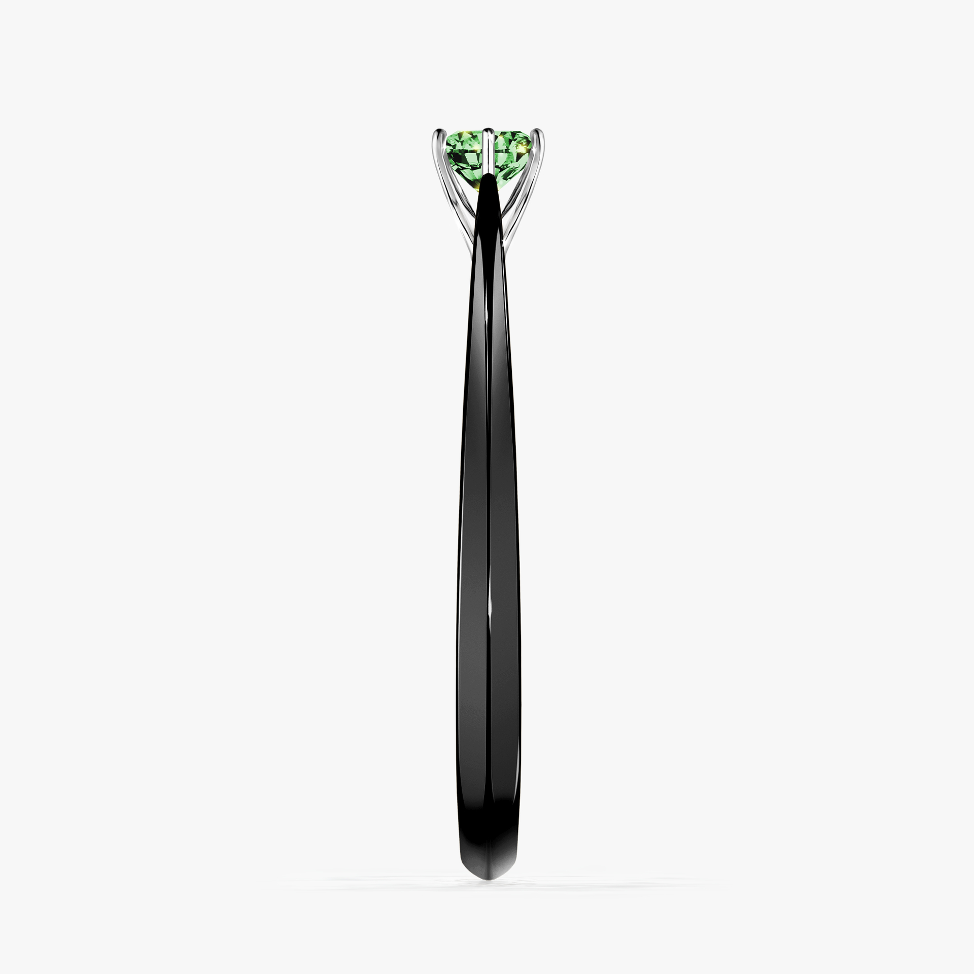 Pierścionek zaręczynowy My Love z czarnego złota z ciemnym zielonym diamentem 0,17ct