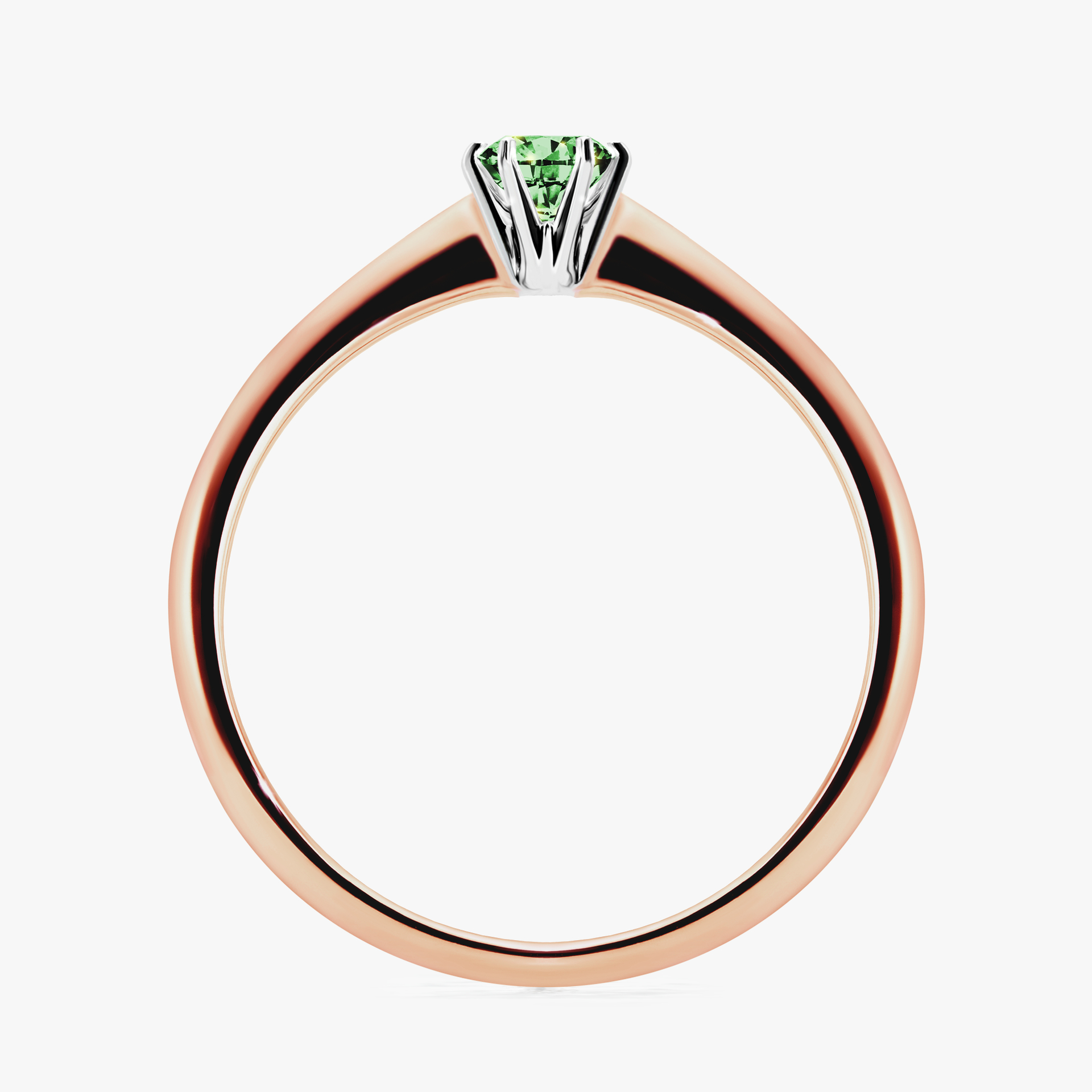 Pierścionek zaręczynowy My Love z różowego złota z ciemnym zielonym diamentem 0,17ct