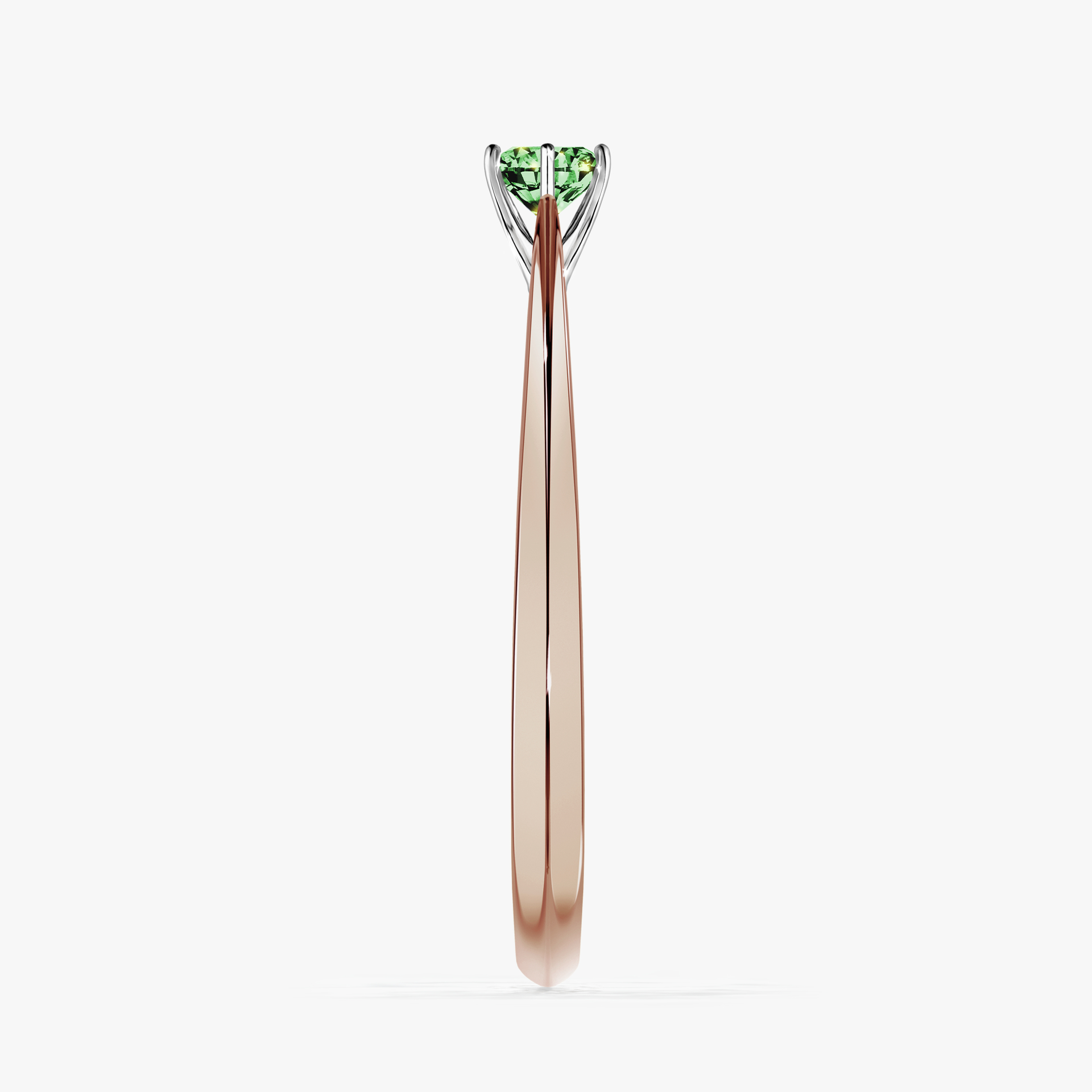 Pierścionek zaręczynowy My Love z różowego złota z ciemnym zielonym diamentem 0,17ct