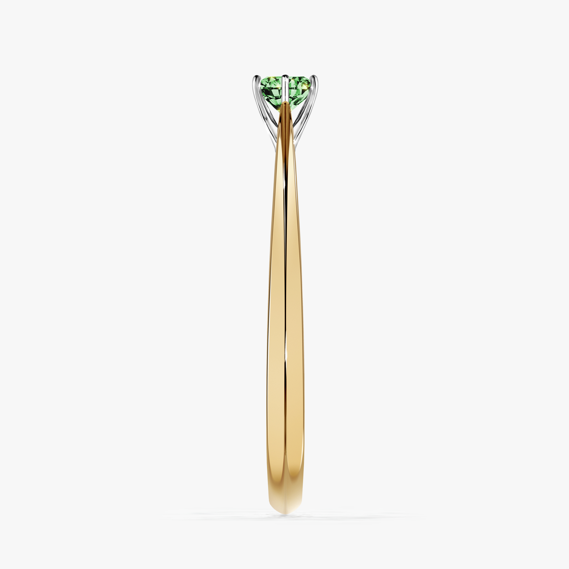 Pierścionek zaręczynowy My Love z żółtego złota z ciemnym zielonym diamentem 0,17ct