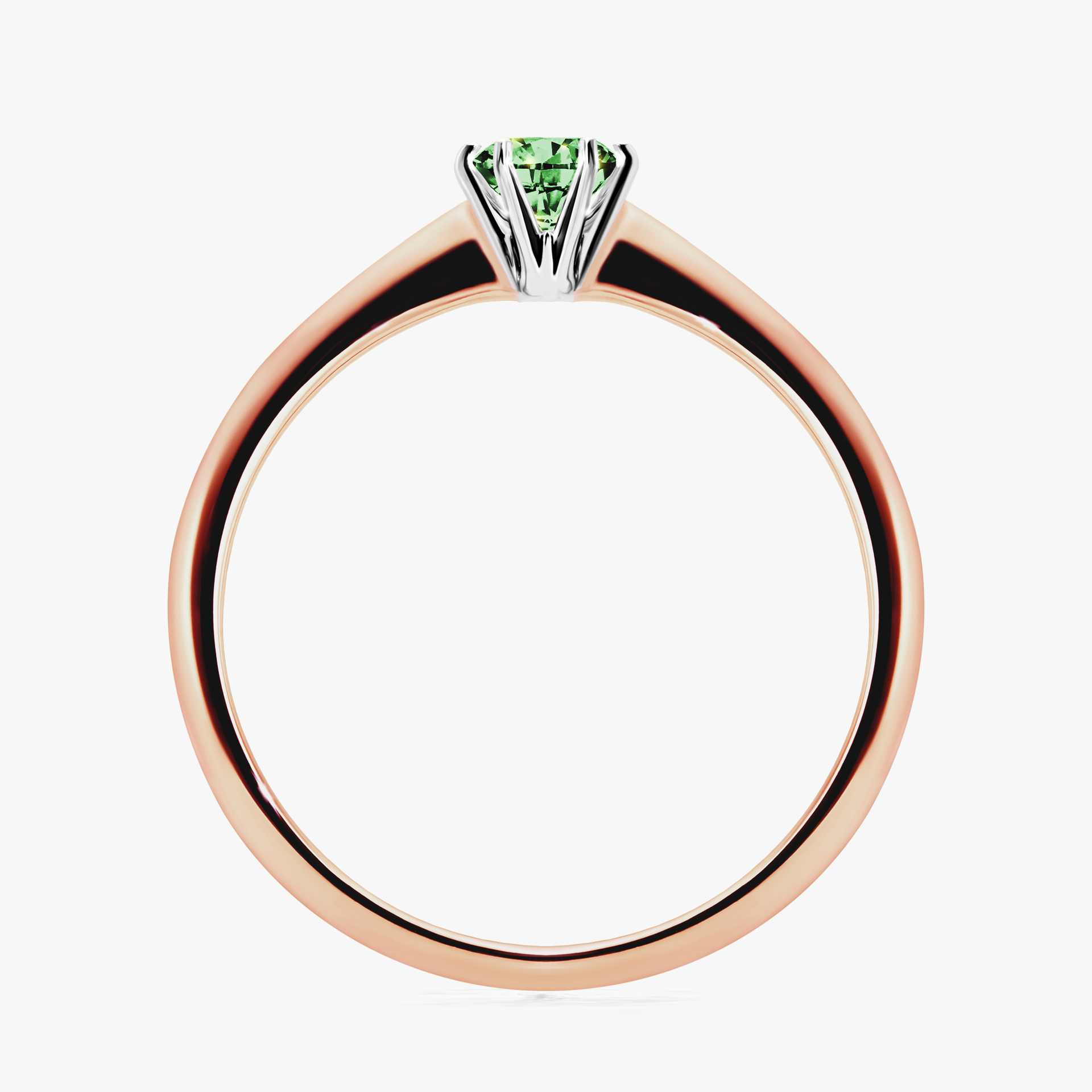 Pierścionek zaręczynowy My Love z różowego złota z ciemnym zielonym diamentem 0,25ct