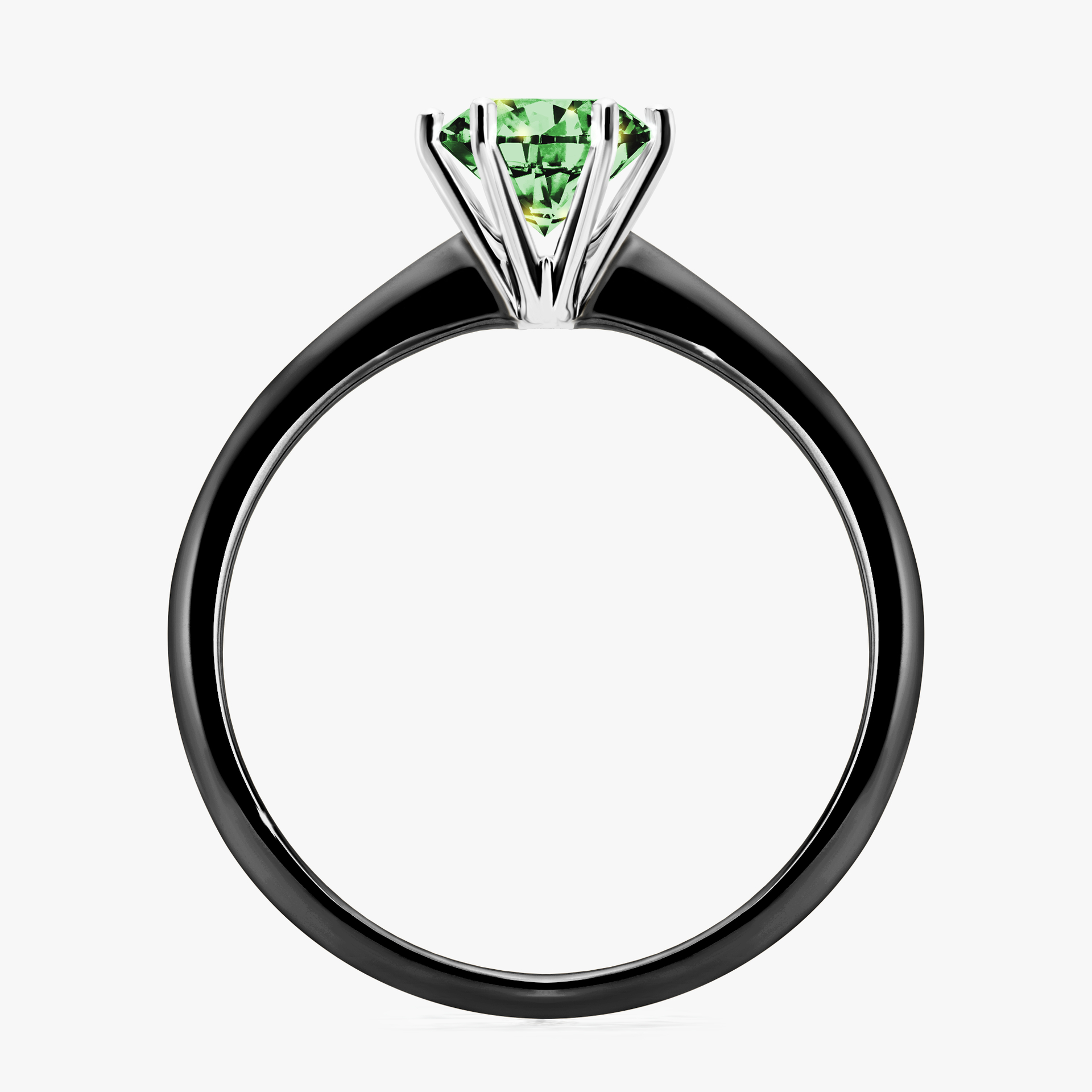 Pierścionek zaręczynowy My Love z czarnego złota z ciemnym zielonym diamentem 0,80ct