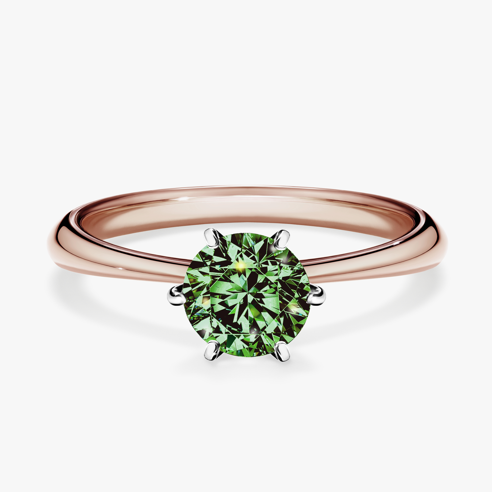 Pierścionek zaręczynowy My Love z różowego złota z ciemnym zielonym diamentem 0,80ct