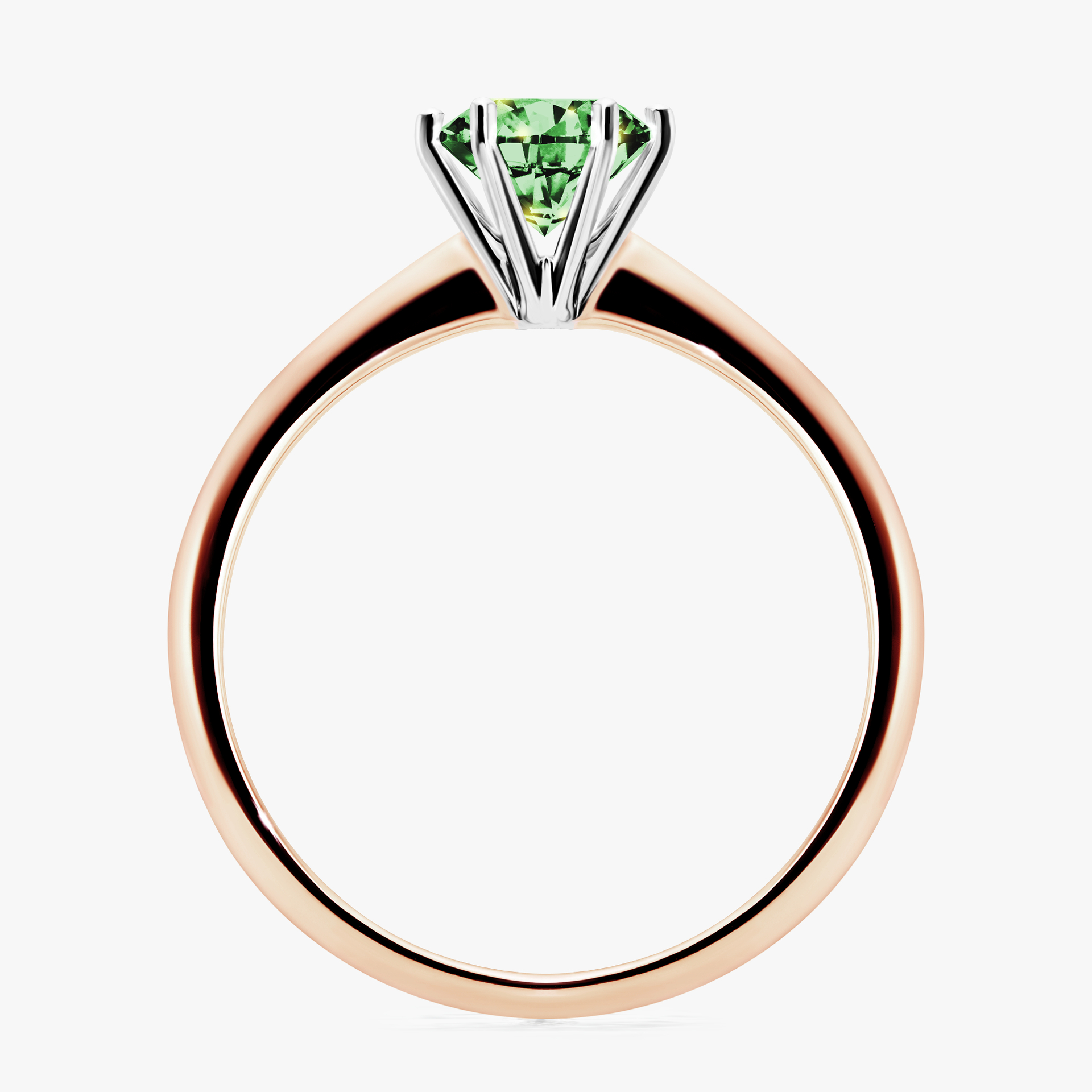 Pierścionek zaręczynowy My Love z różowego złota z ciemnym zielonym diamentem 0,80ct