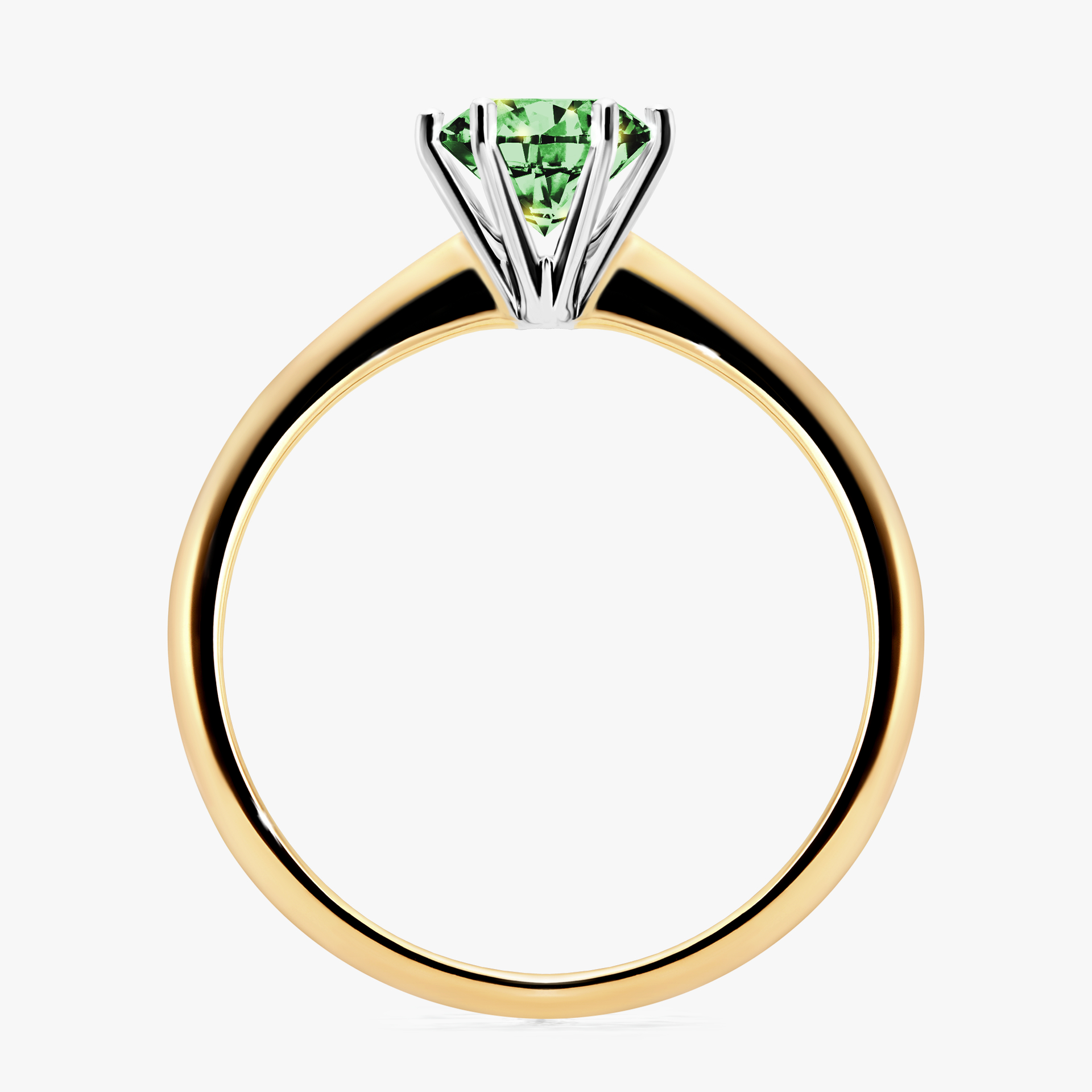 Pierścionek zaręczynowy My Love z żółtego złota z ciemnym zielonym diamentem 0,80ct