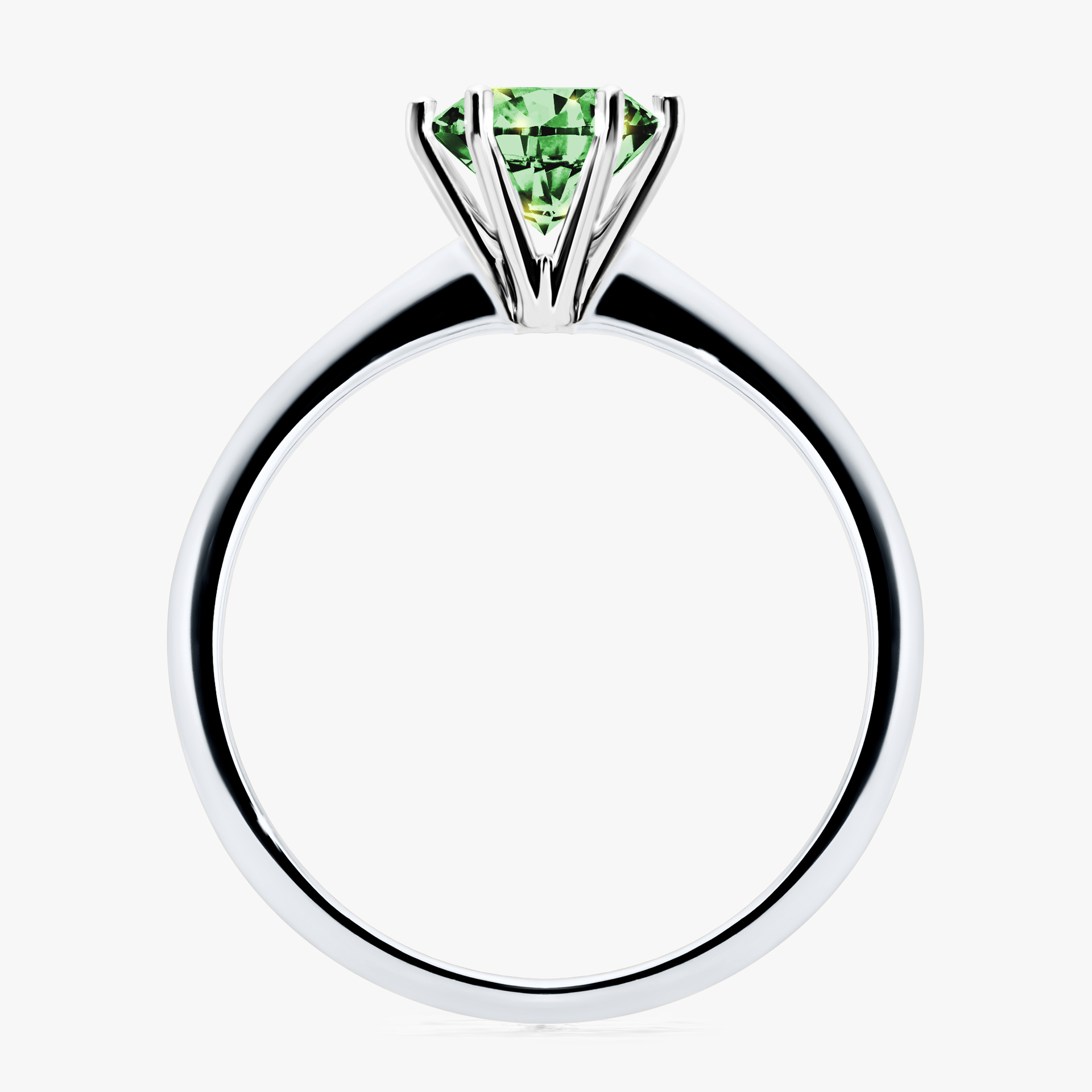 Pierścionek zaręczynowy My Love z białego złota z ciemnym zielonym diamentem 1,00ct