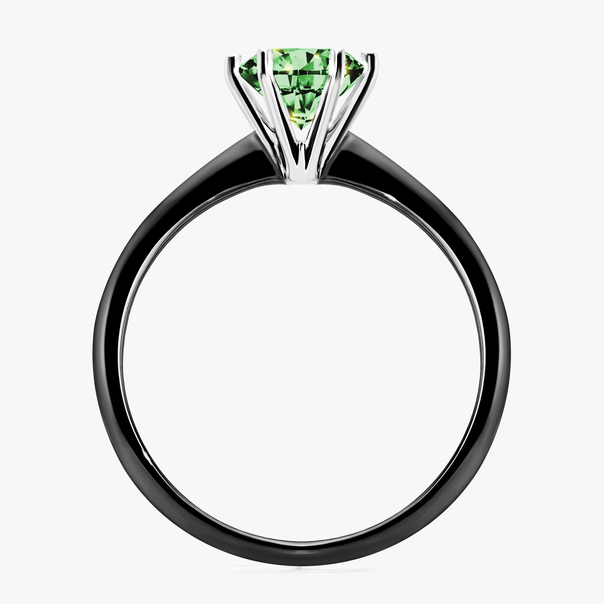 Pierścionek zaręczynowy My Love z czarnego złota z ciemnym zielonym diamentem 1,00ct
