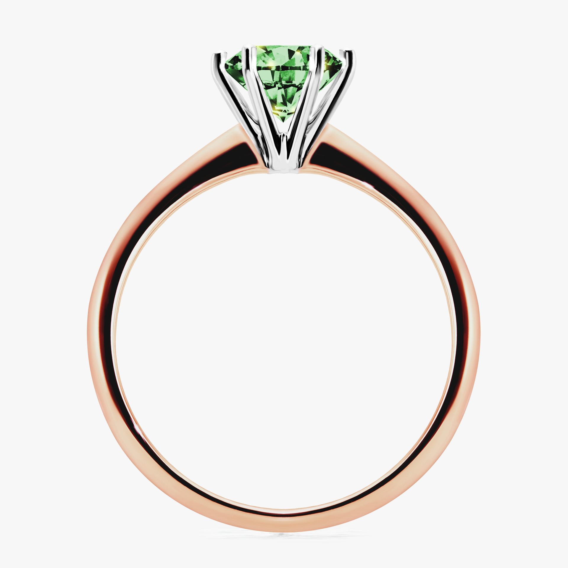 Pierścionek zaręczynowy My Love z różowego złota z ciemnym zielonym diamentem 1,00ct