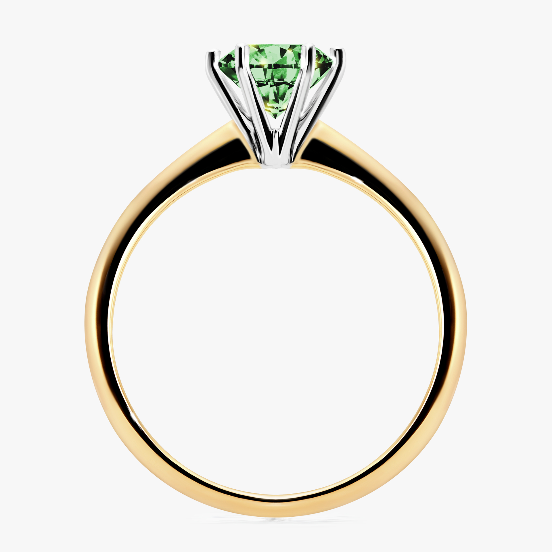 Pierścionek zaręczynowy My Love z żółtego złota z ciemnym zielonym diamentem 1,00ct