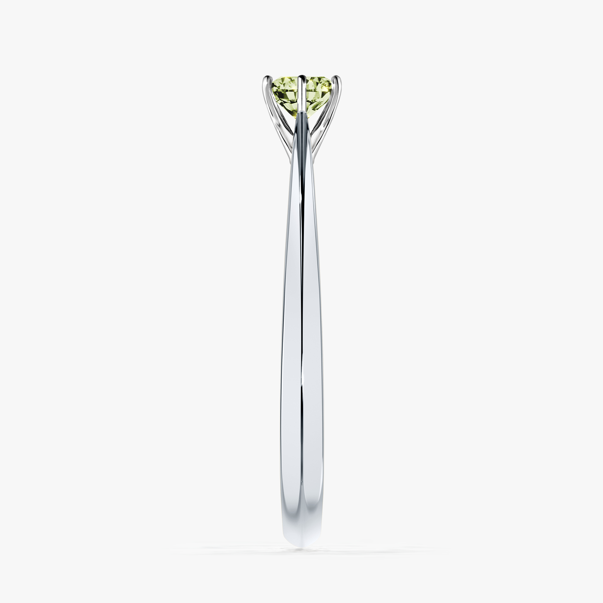 Pierścionek zaręczynowy My Love z białego złota z jasnym zielonym diamentem 0,25ct