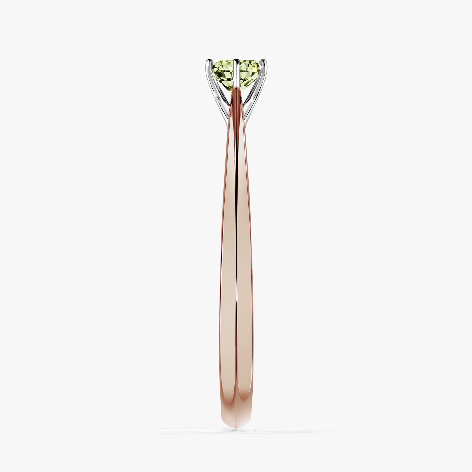 Pierścionek zaręczynowy My Love z różowego złota z jasnym zielonym diamentem 0,25ct