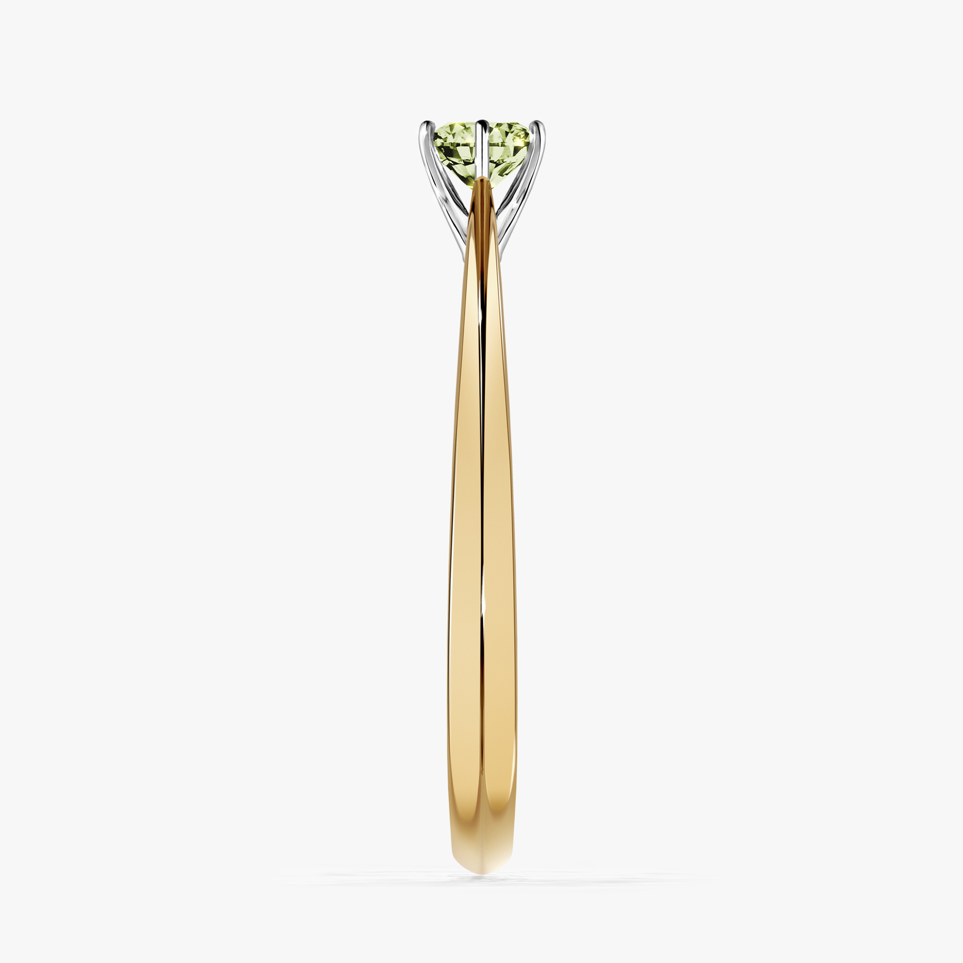 Pierścionek zaręczynowy My Love z żółtego złota z jasnym zielonym diamentem 0,25ct