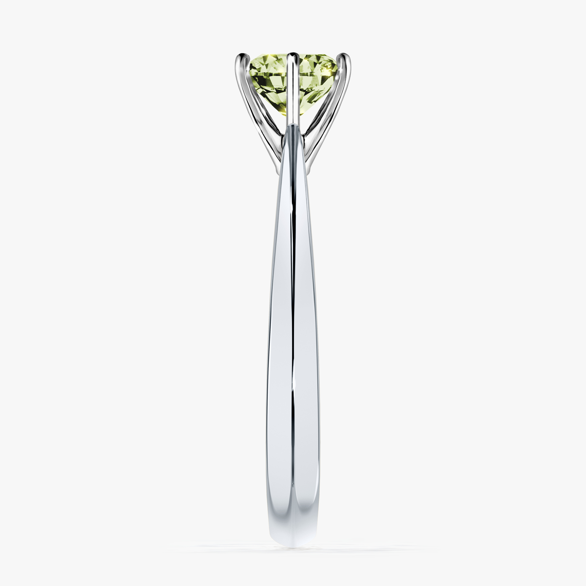 Pierścionek zaręczynowy My Love z białego złota z jasnym zielonym diamentem 0,80ct