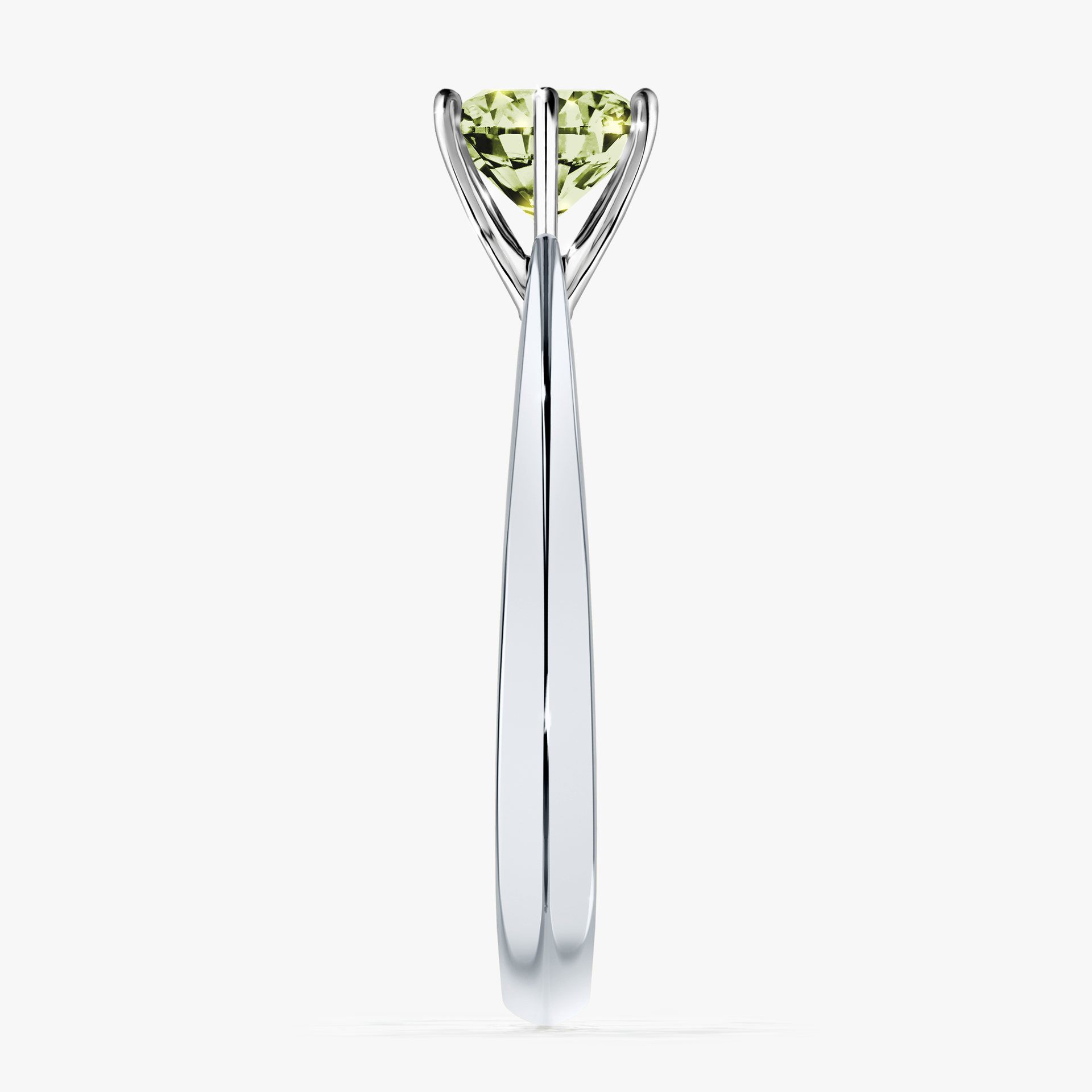 Pierścionek zaręczynowy My Love z białego złota z jasnym zielonym diamentem 1,00ct