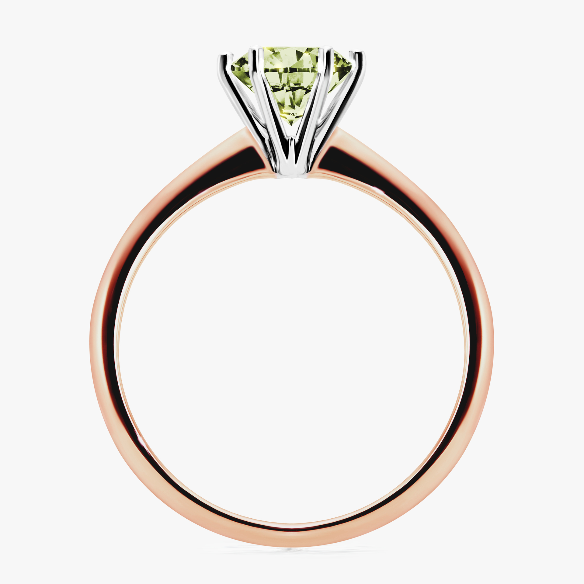 Pierścionek zaręczynowy My Love z różowego złota z jasnym zielonym diamentem 1,00ct