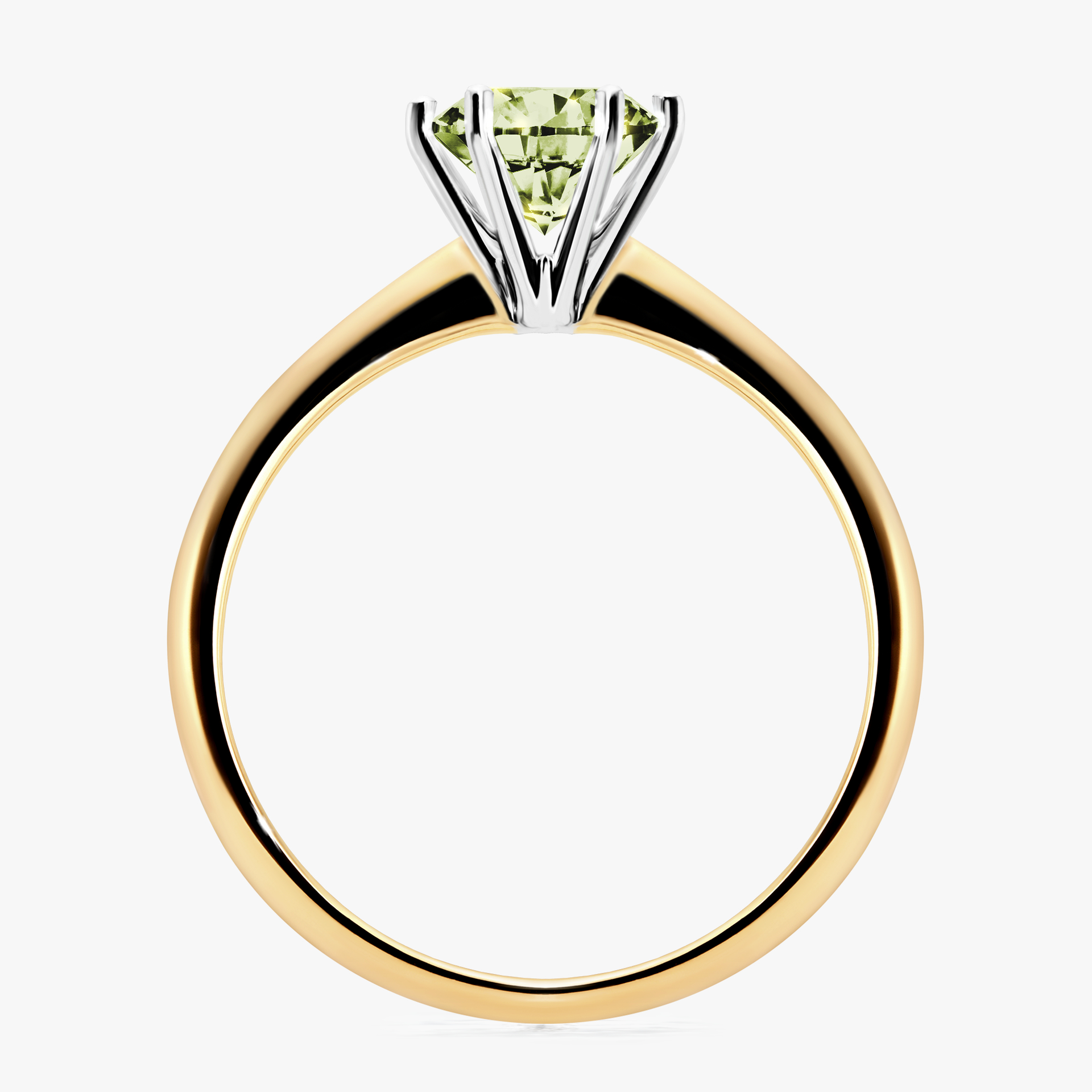 Pierścionek zaręczynowy My Love z żółtego złota z jasnym zielonym diamentem 1,00ct