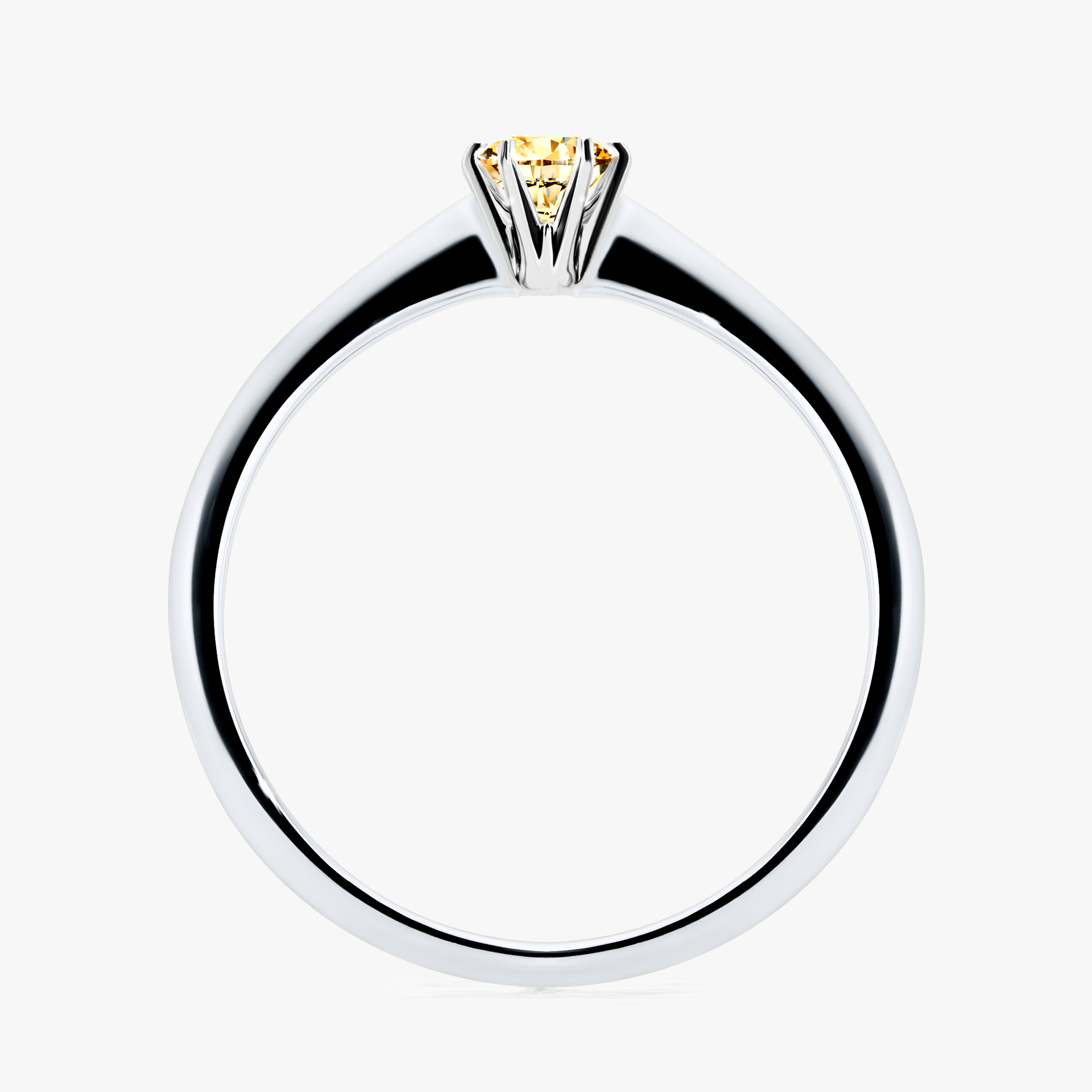 Pierścionek zaręczynowy My Love z białego złota z żółtym diamentem 0,17ct