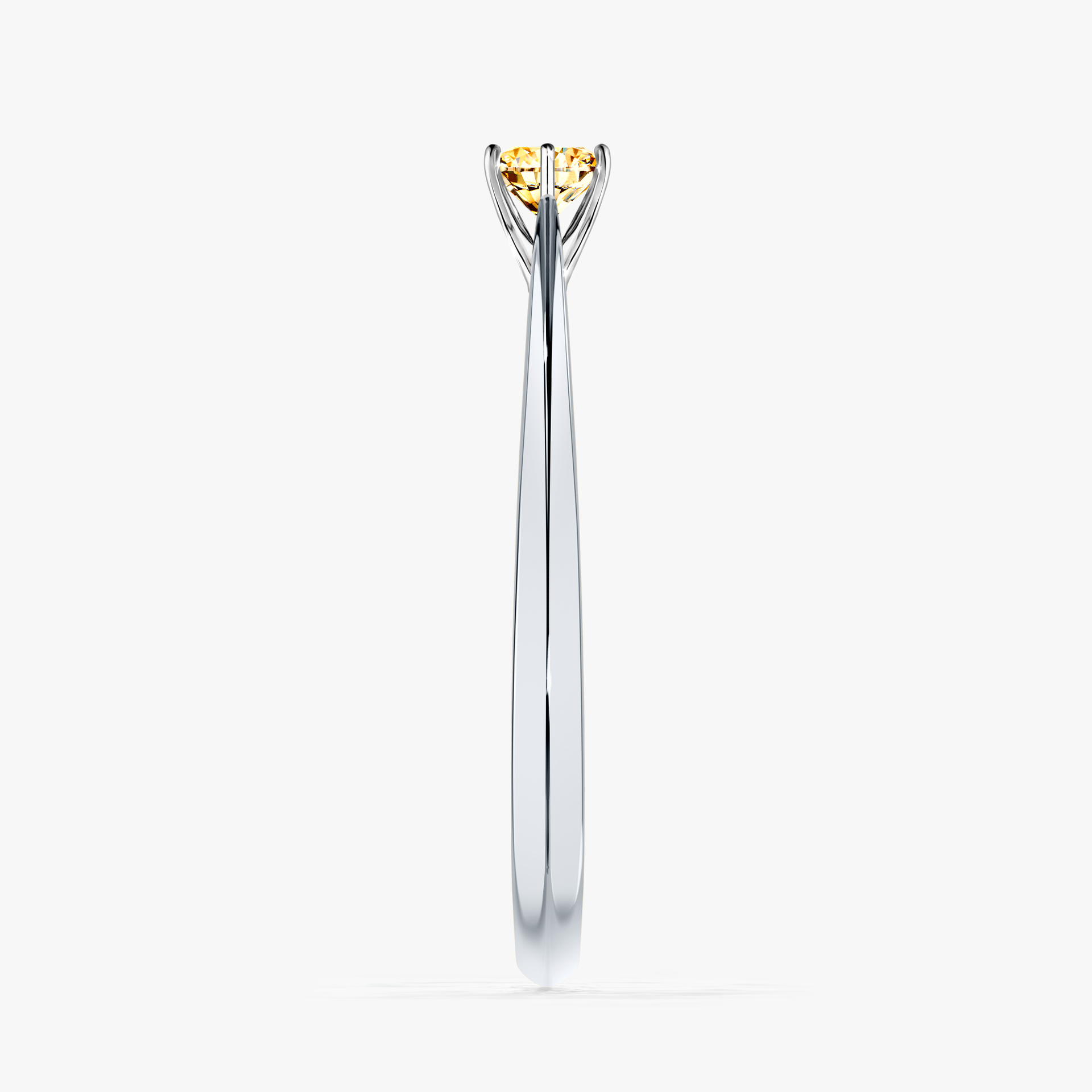 Pierścionek zaręczynowy My Love z białego złota z żółtym diamentem 0,17ct