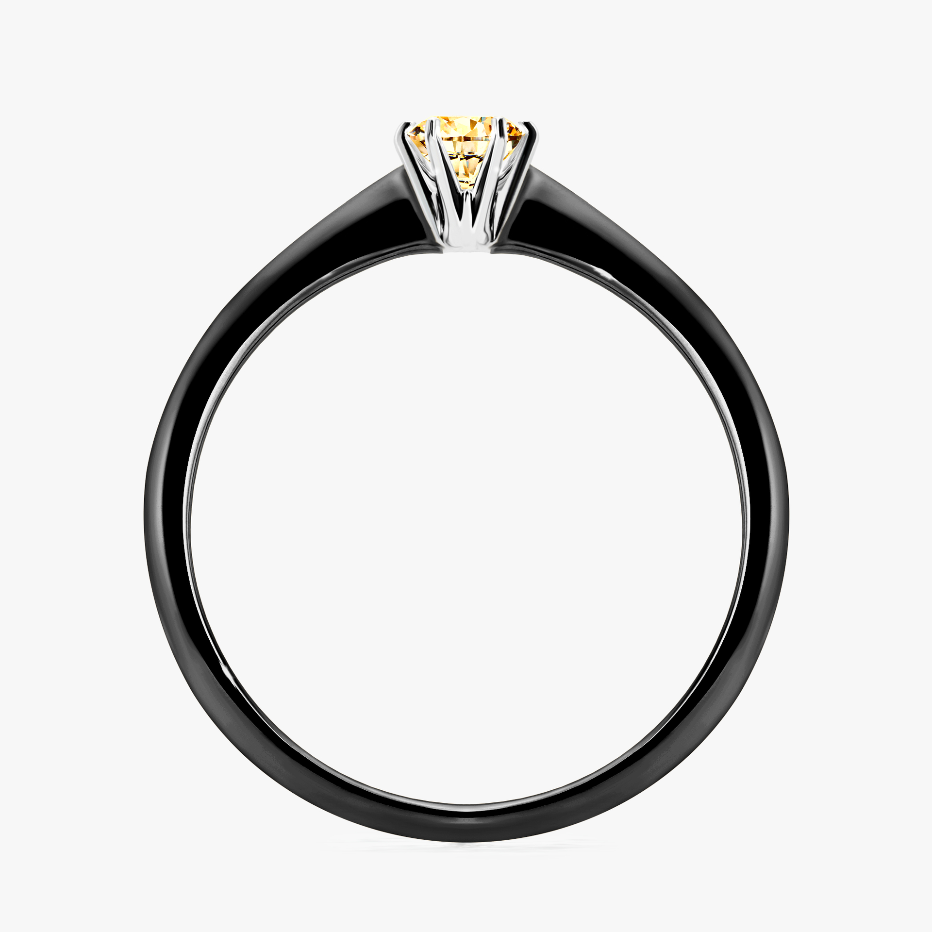 Pierścionek zaręczynowy My Love z czarnego złota z żółtym diamentem 0,17ct