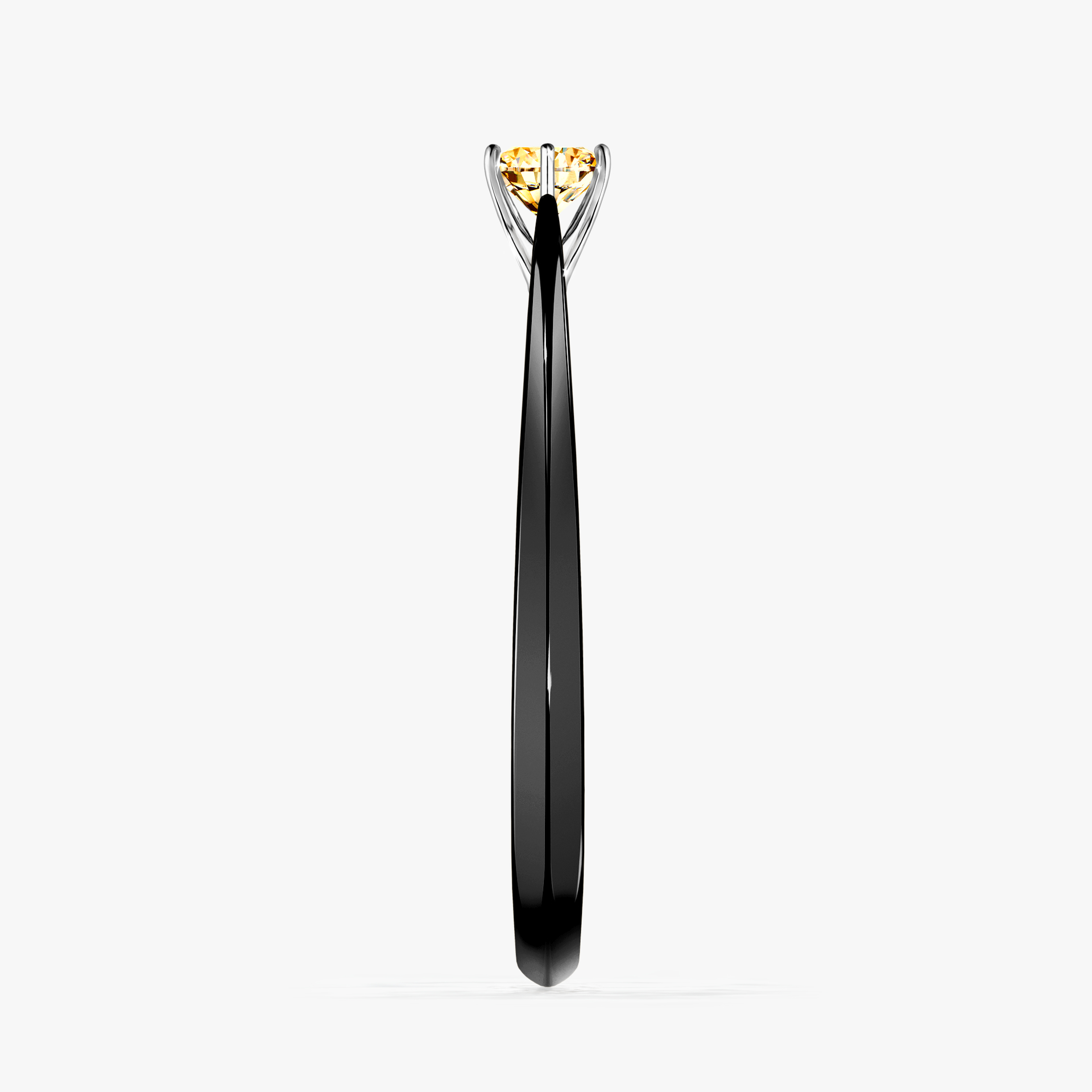 Pierścionek zaręczynowy My Love z czarnego złota z żółtym diamentem 0,17ct